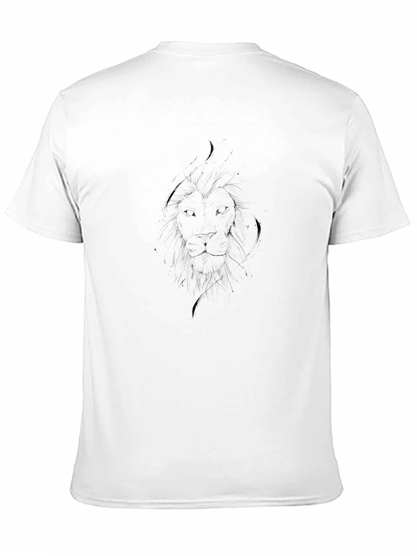 Black Lion Sketch Graphic Tee - Casual Style