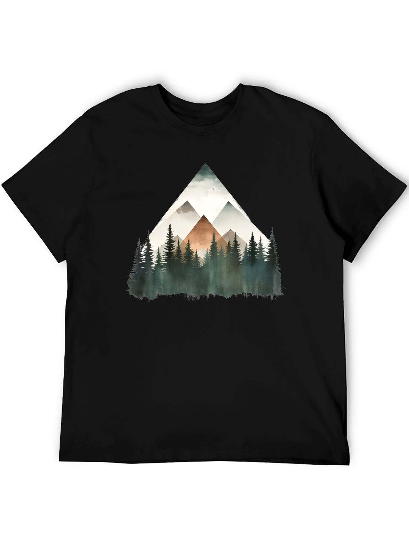 Mountain Forest Graphic Tee - Black
