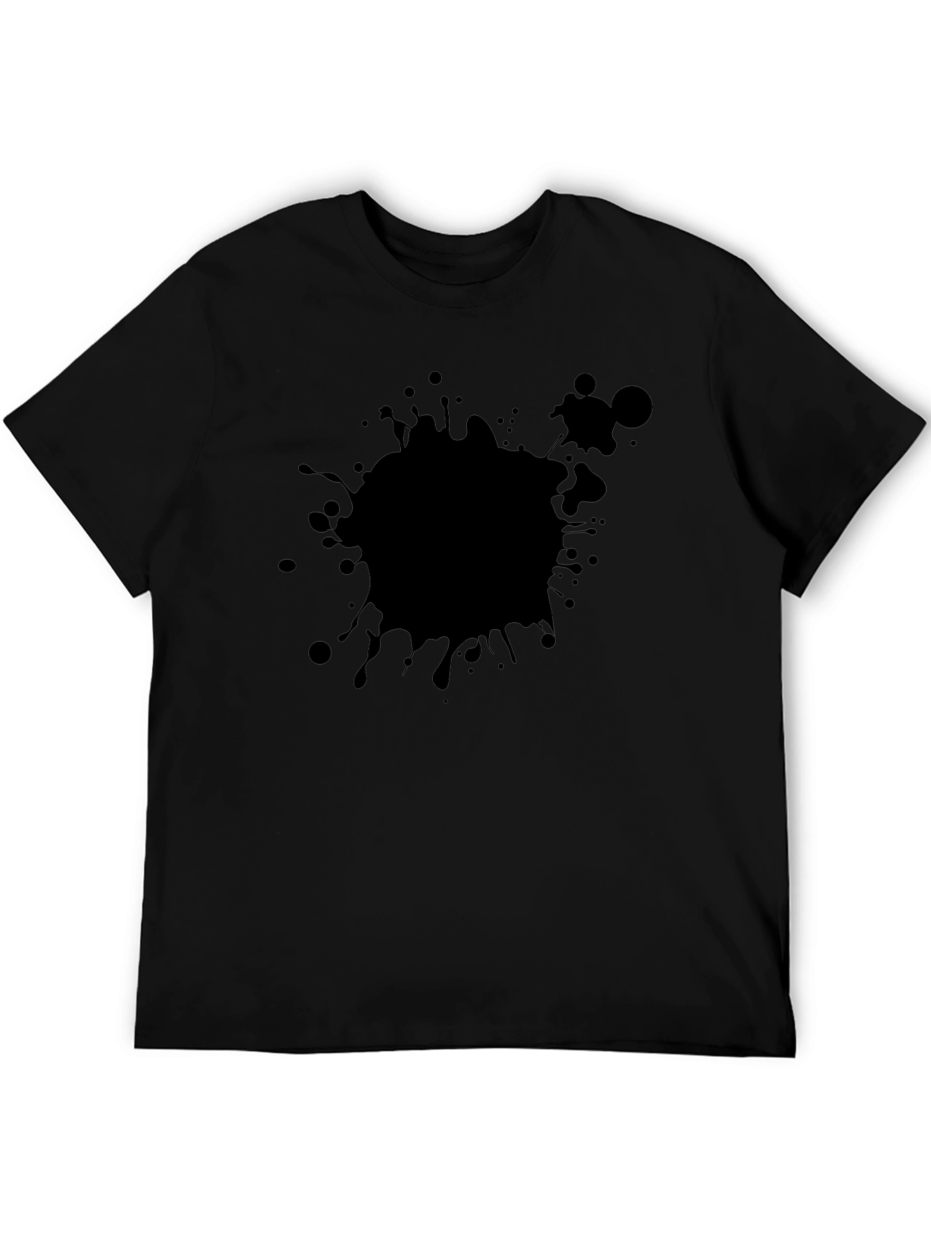 Black Splatter Graphic Tee - Casual Cotton T-Shirt