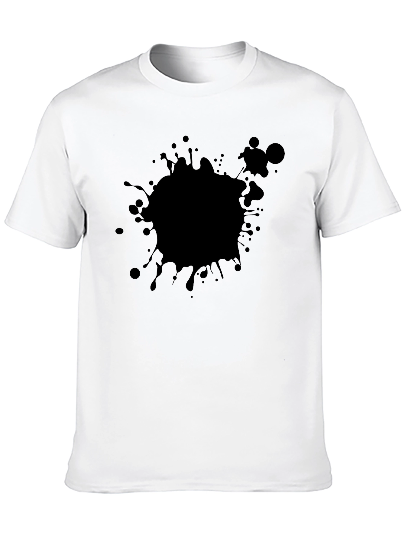 Black Splatter Graphic Tee - Casual Cotton T-Shirt