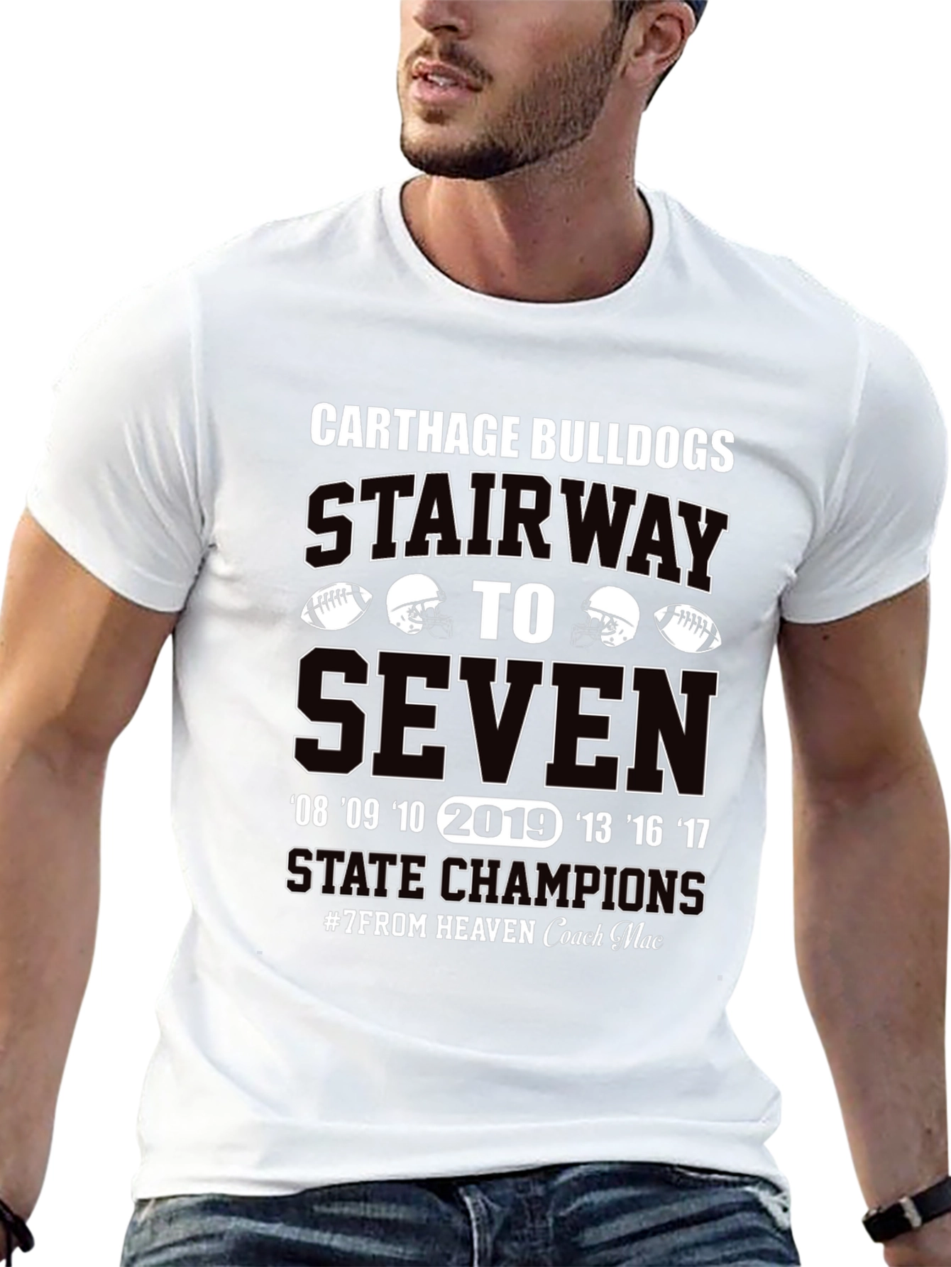 Carthage Bulldogs Stairway to Seven State Champions T-Shirt