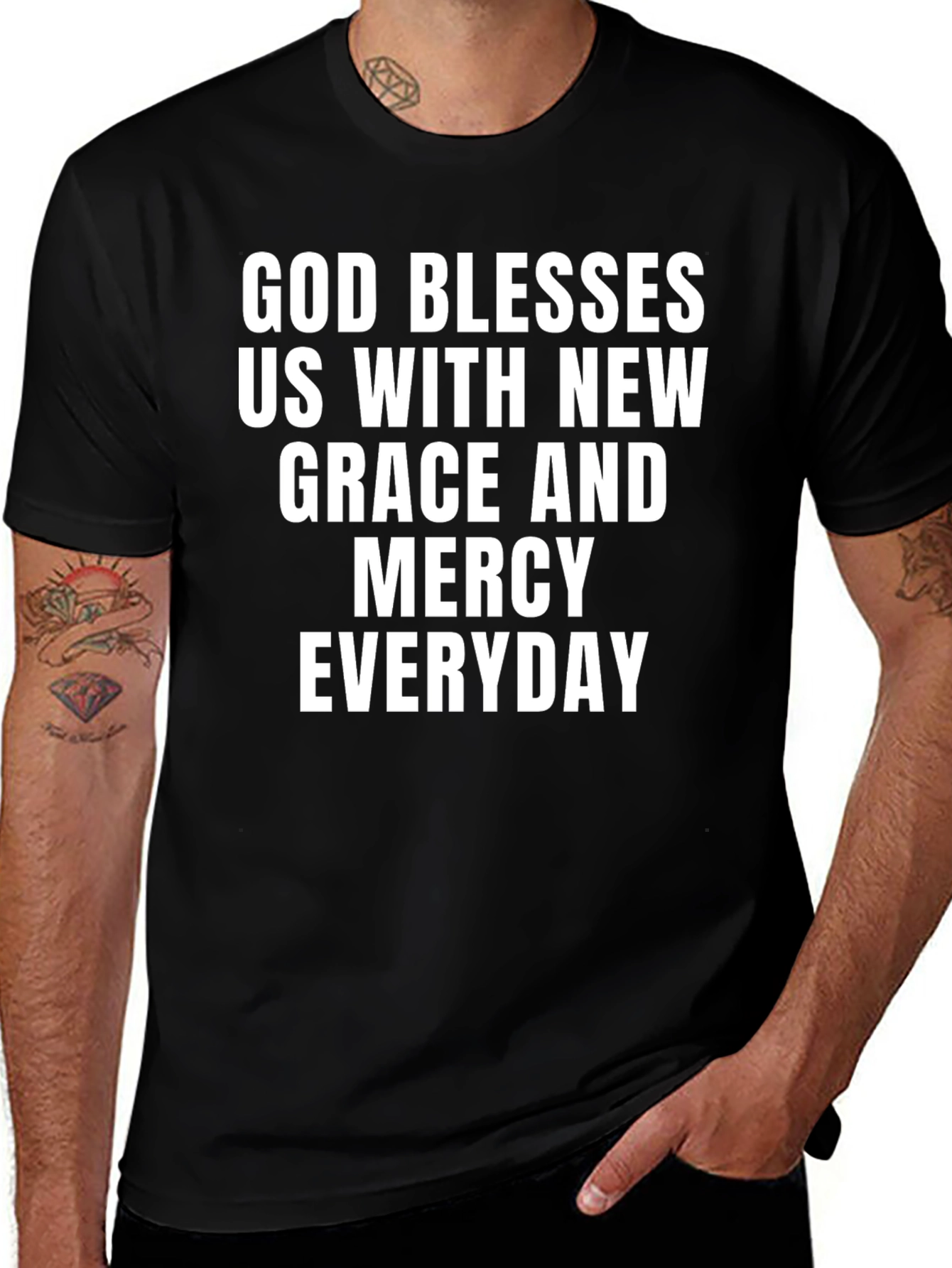 God Blesses Us T-Shirt: Grace & Mercy Everyday