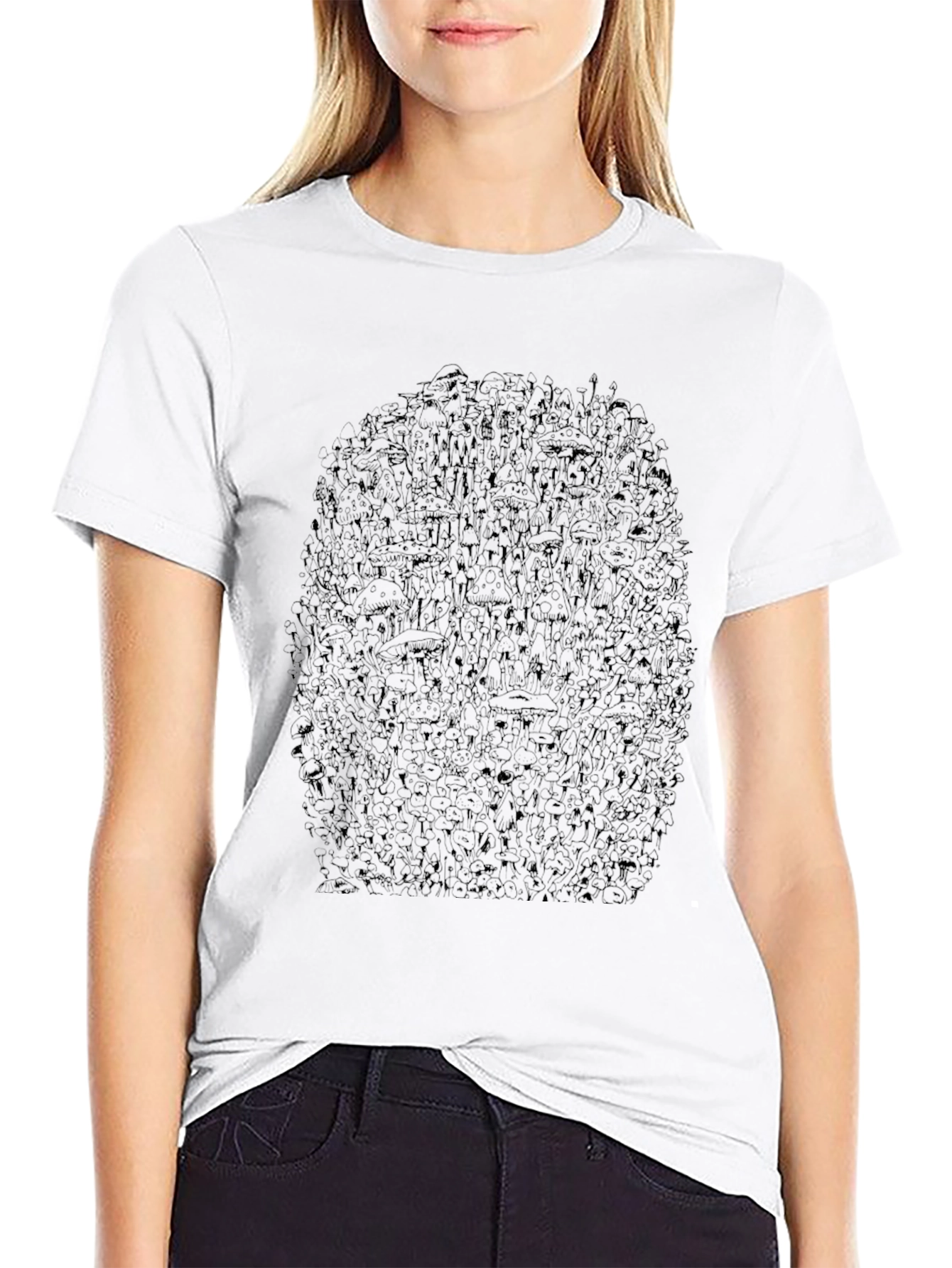 Black Graphic Print Casual Tee