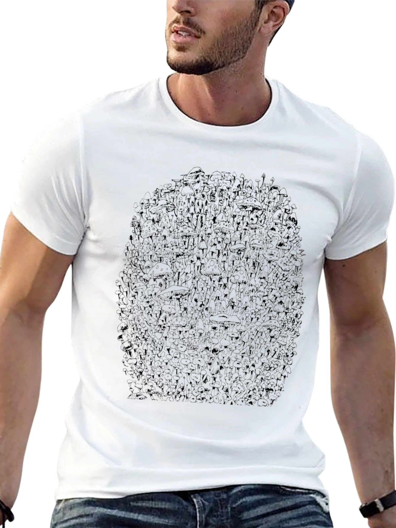 Black Graphic Print Casual Tee
