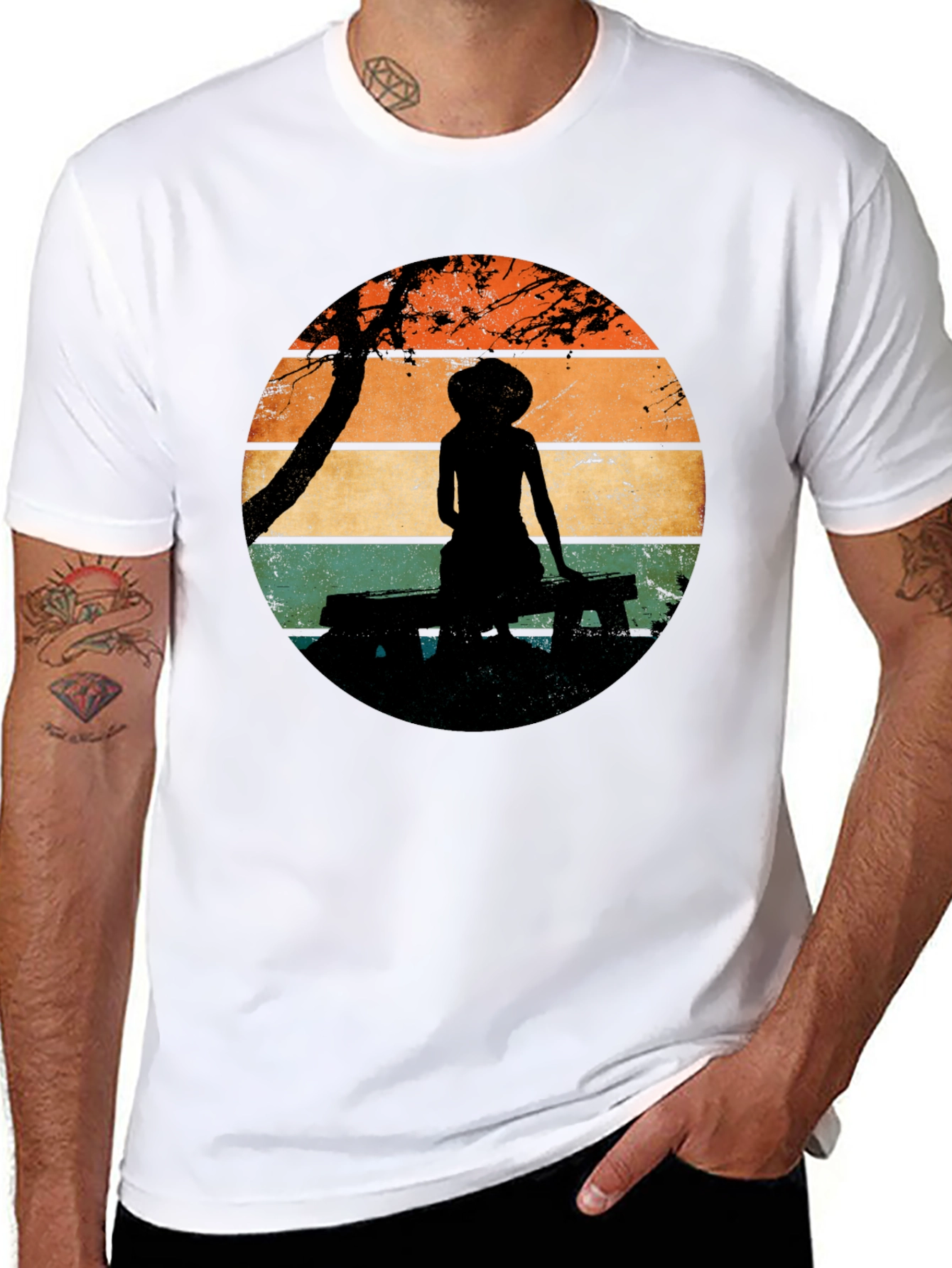 Silhouette Sunset T-Shirt - Relaxed Retro Style