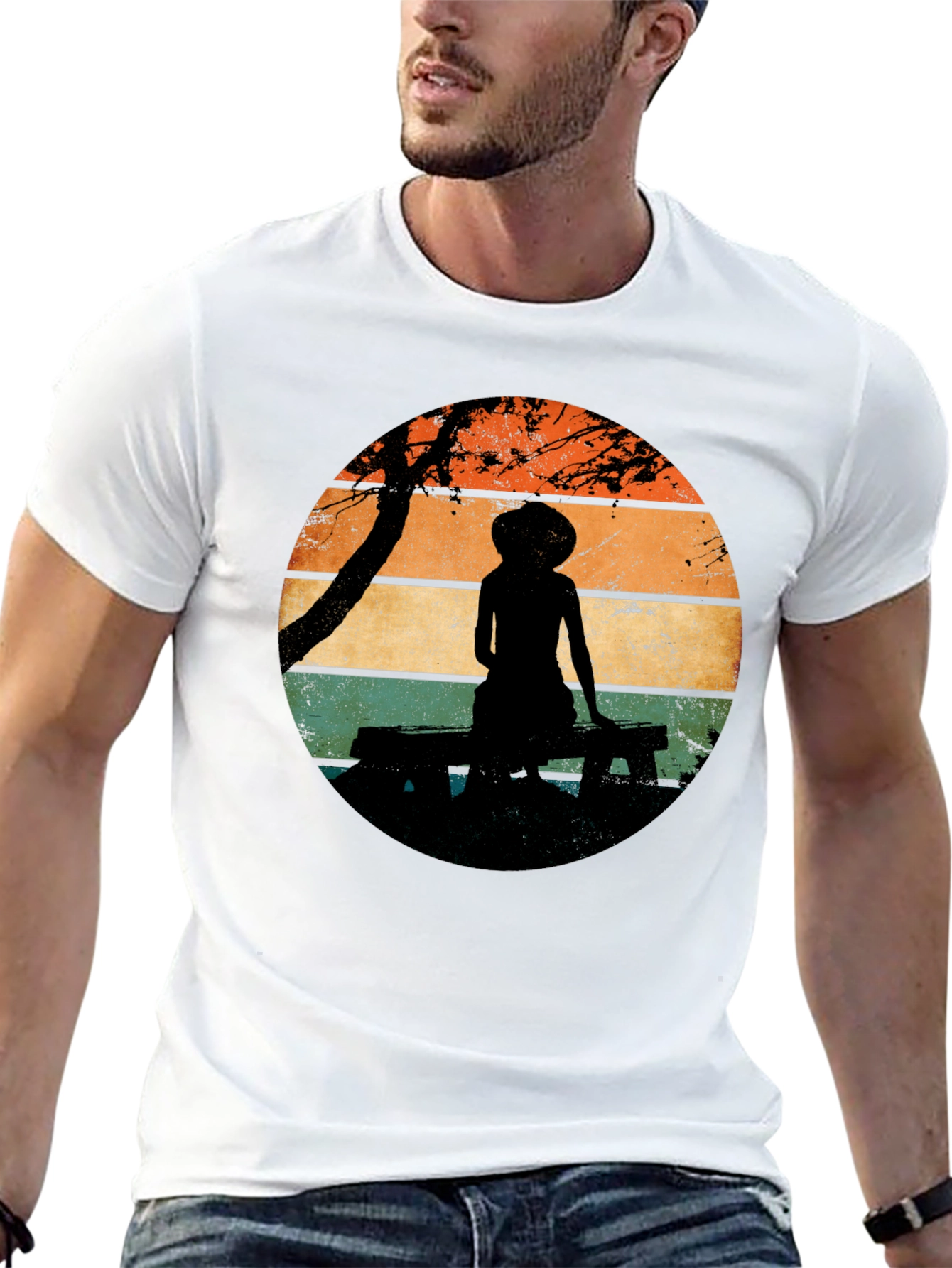 Silhouette Sunset T-Shirt - Relaxed Retro Style