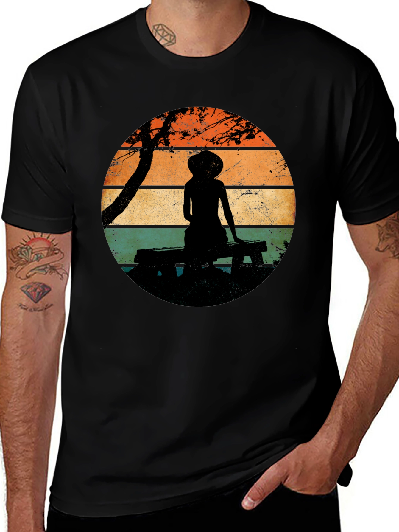 Silhouette Sunset T-Shirt - Relaxed Retro Style