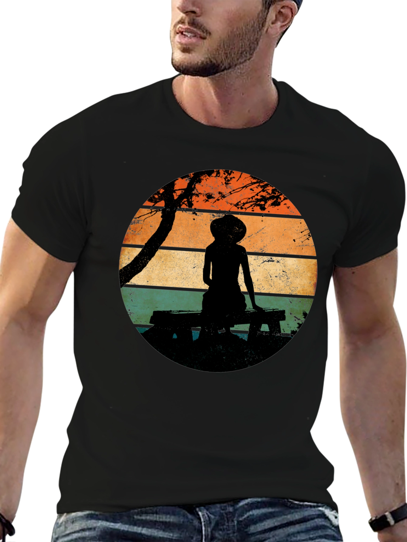 Silhouette Sunset T-Shirt - Relaxed Retro Style