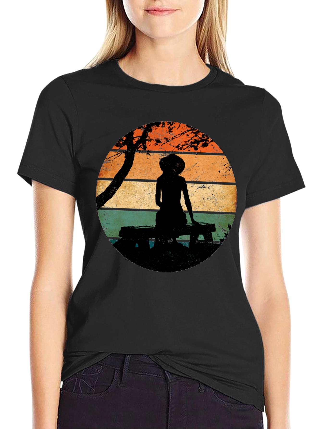 Silhouette Sunset T-Shirt - Relaxed Retro Style