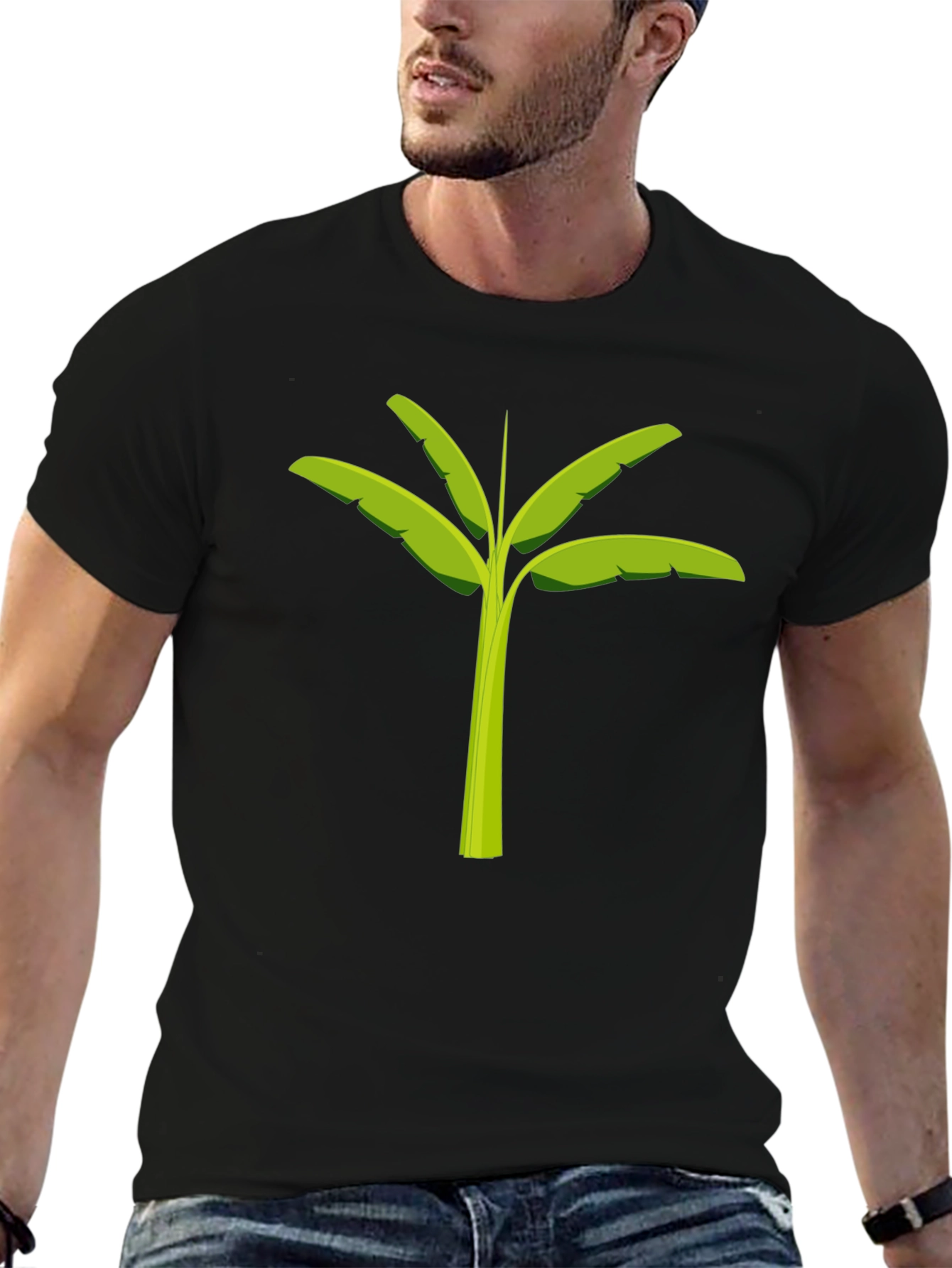 Banana Tree Graphic Black T-Shirt