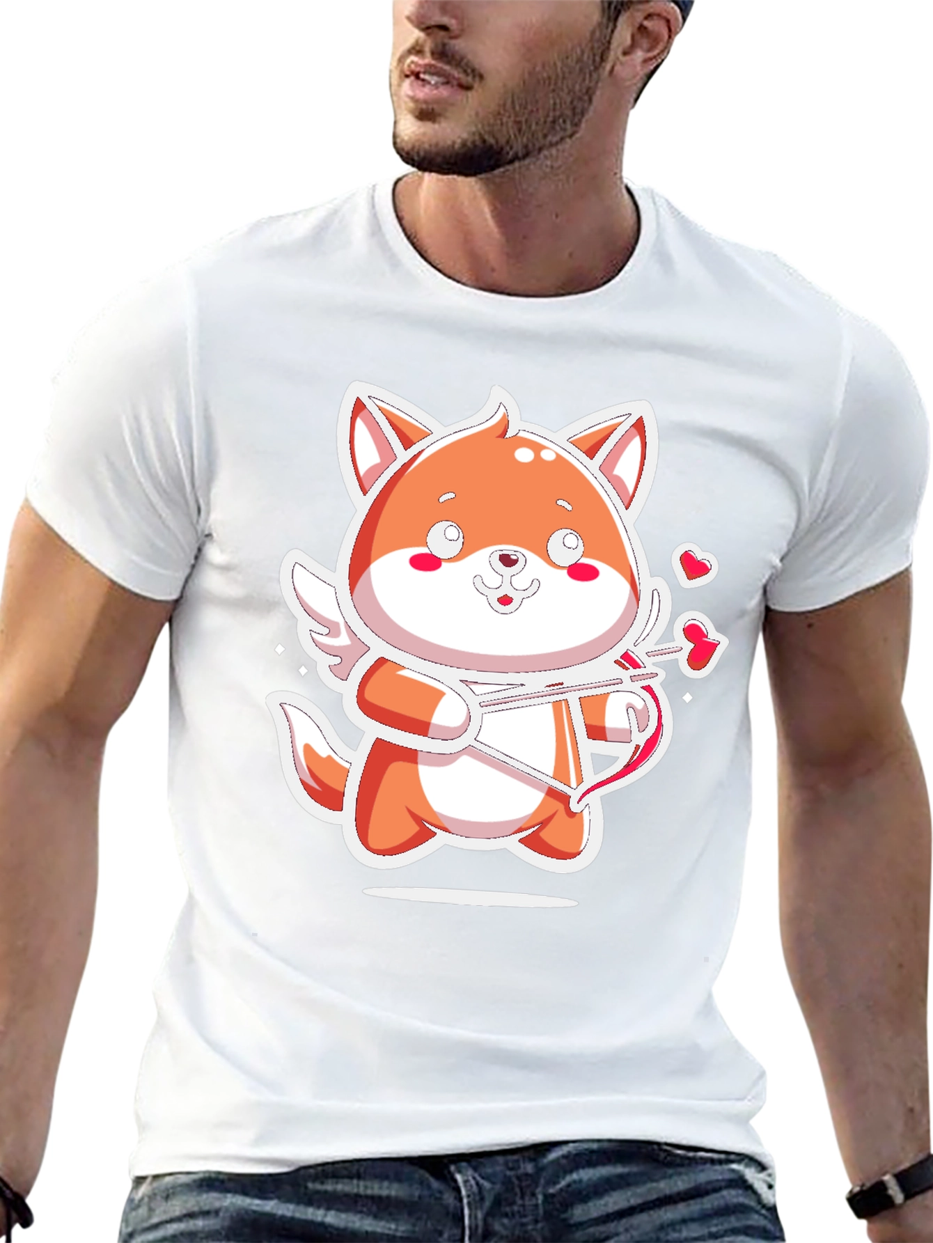 Cute Cupid Fox T-Shirt - Valentines Day Gift