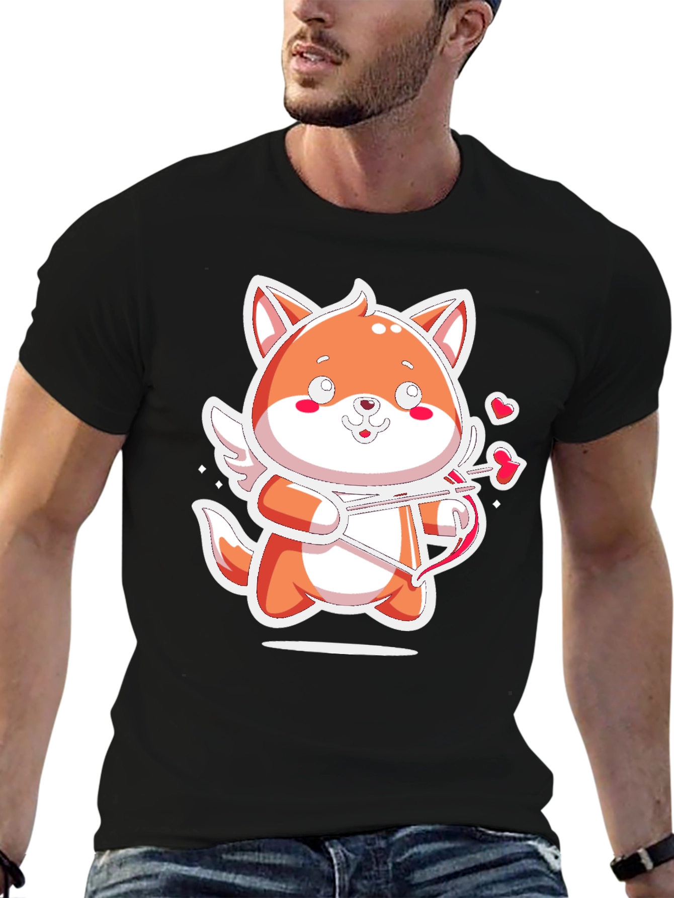 Cute Cupid Fox T-Shirt - Valentines Day Gift