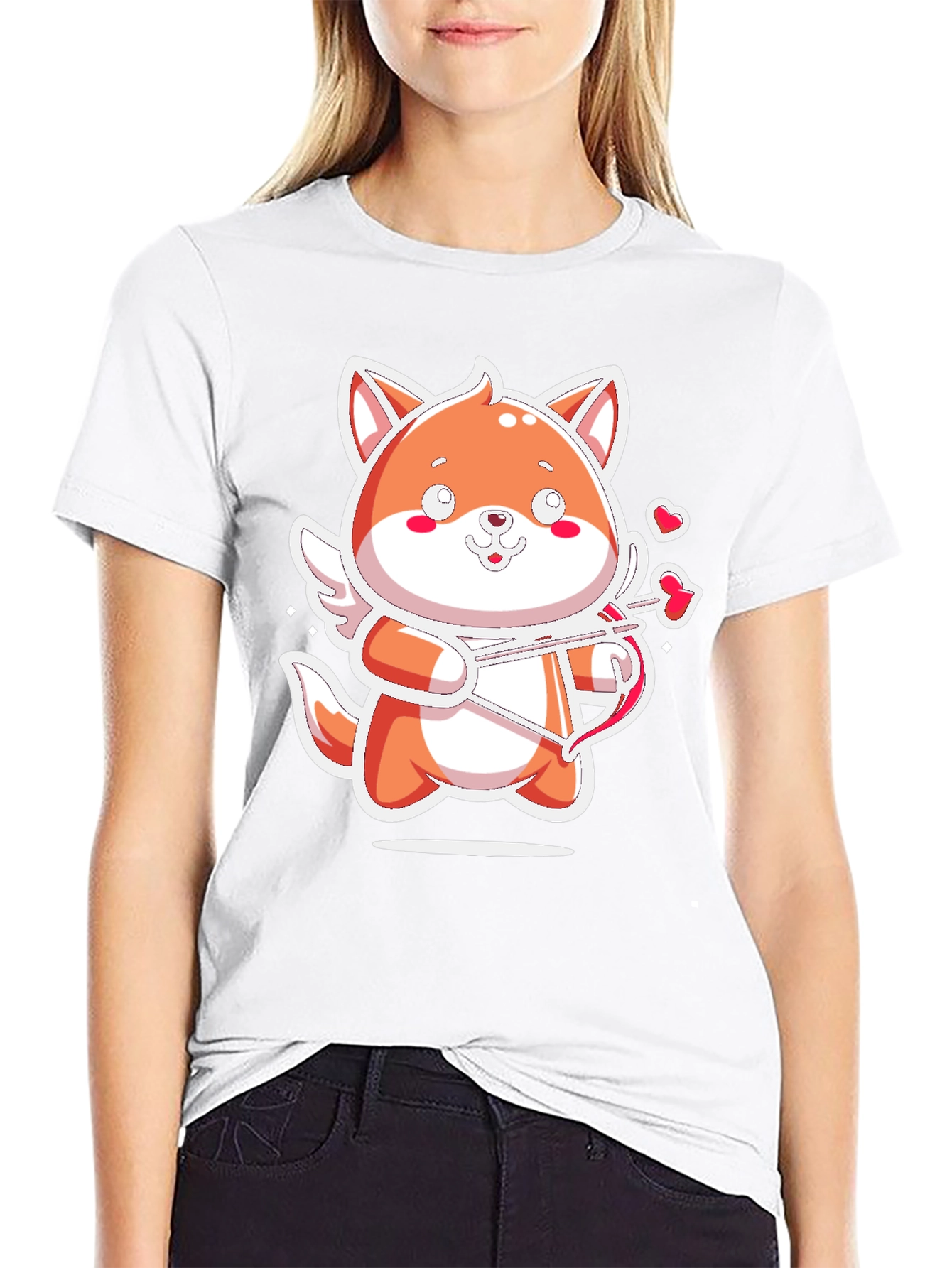 Cute Cupid Fox T-Shirt - Valentines Day Gift