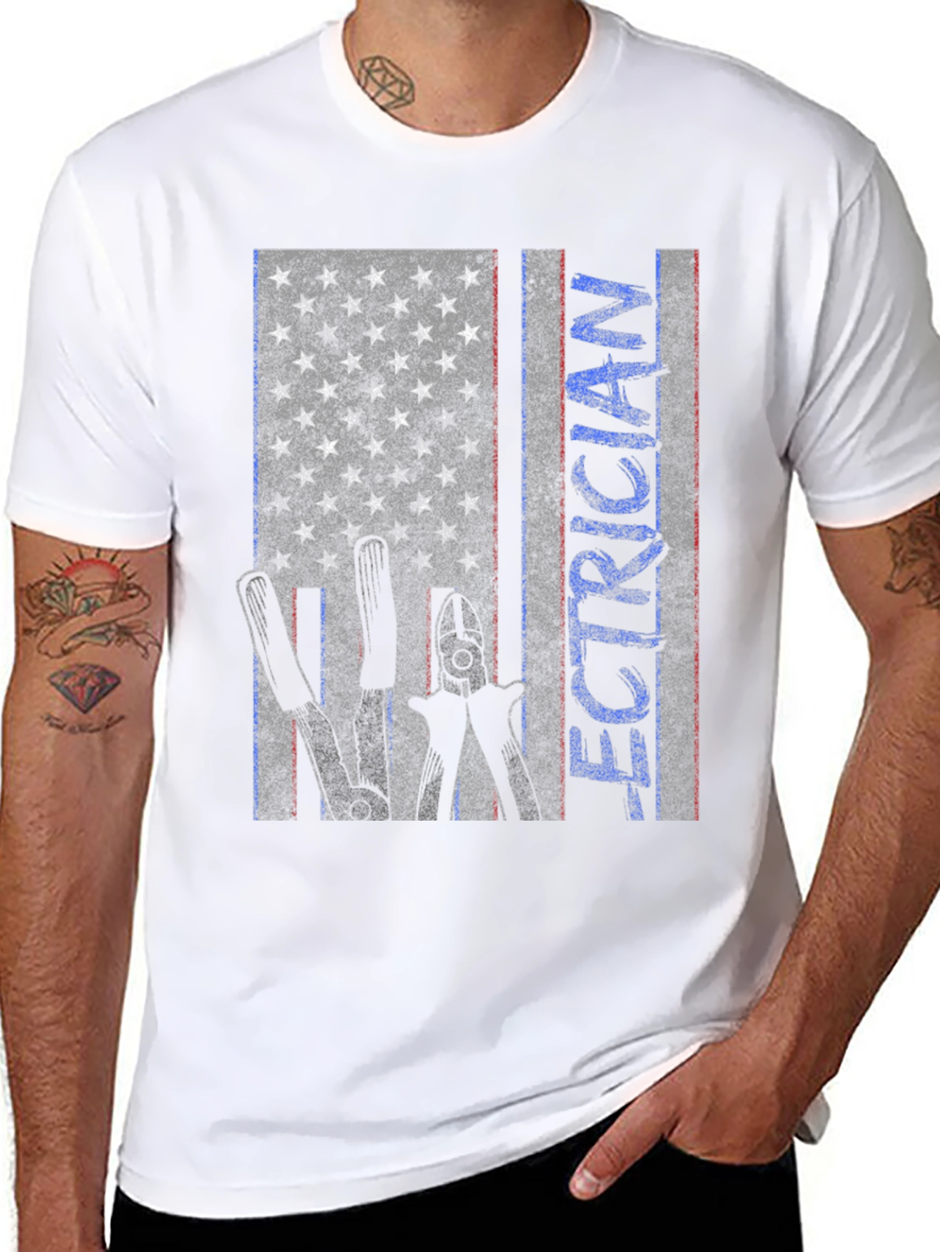 Electrician American Flag T-Shirt