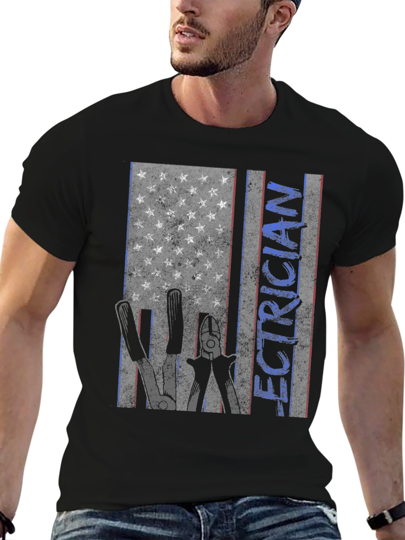 Electrician American Flag T-Shirt