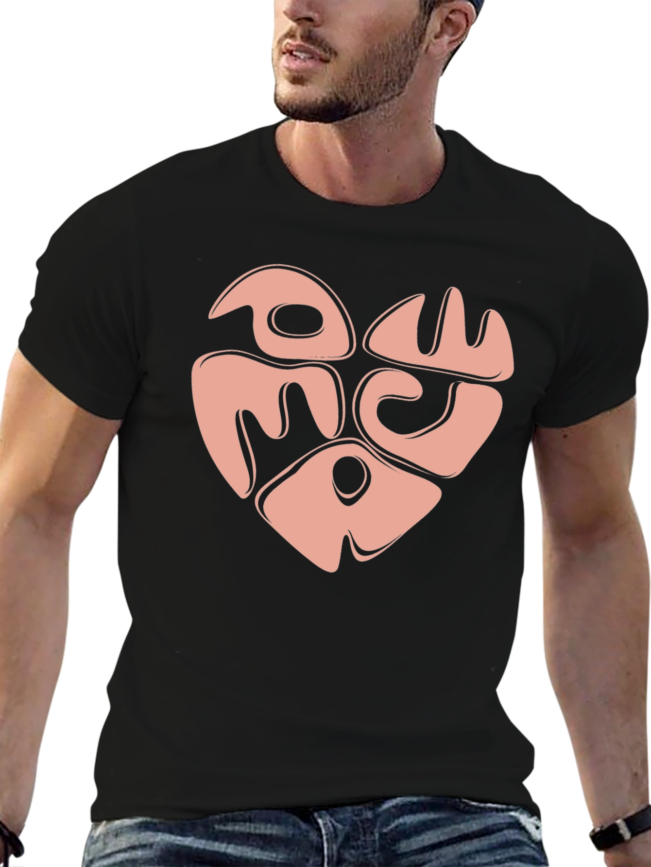 Heart Graphic Tee - Trendy Black Shirt