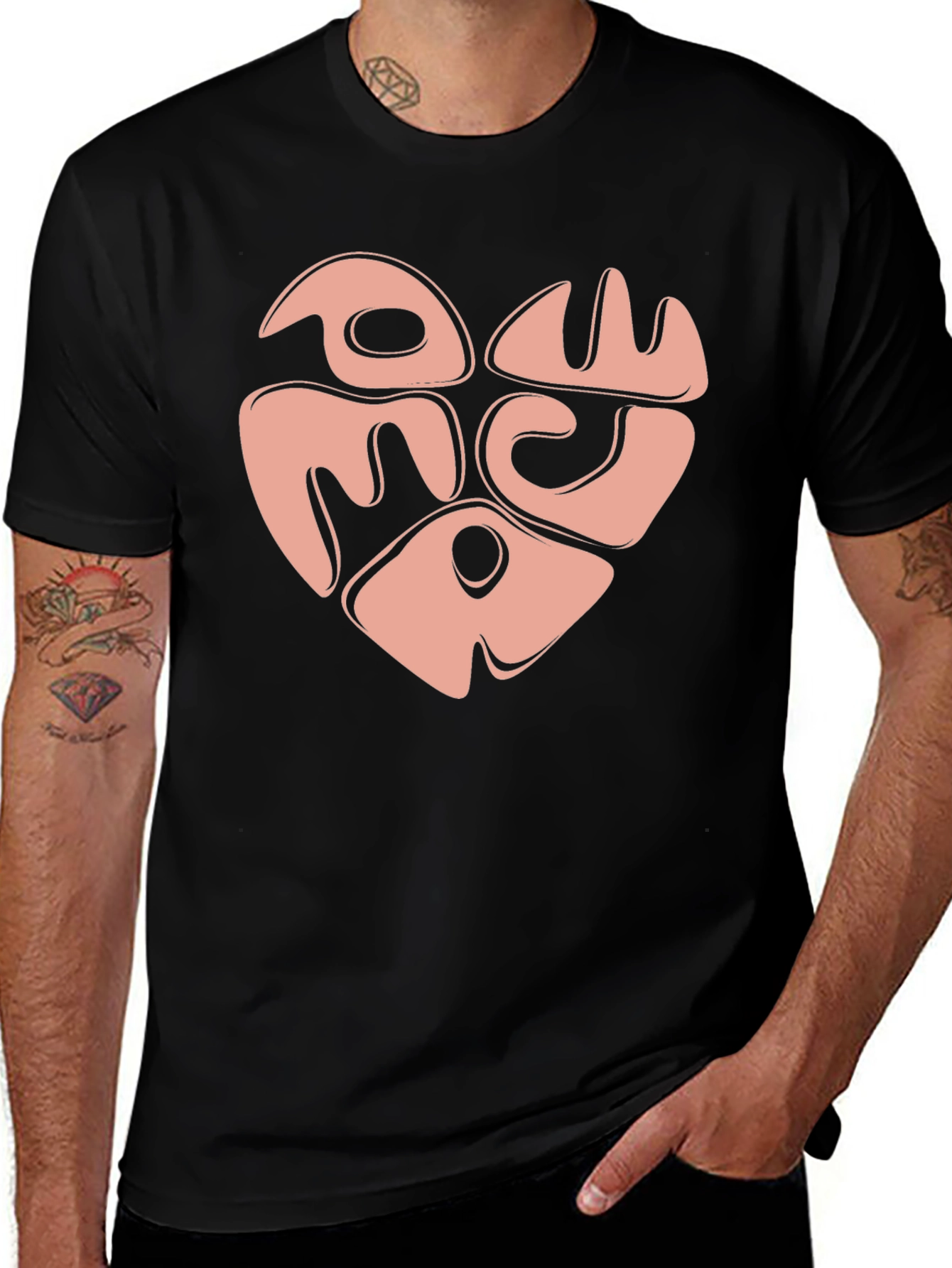 Heart Graphic Tee - Trendy Black Shirt