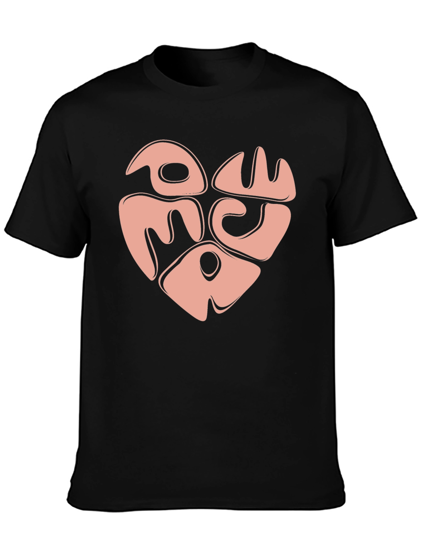 Heart Graphic Tee - Trendy Black Shirt