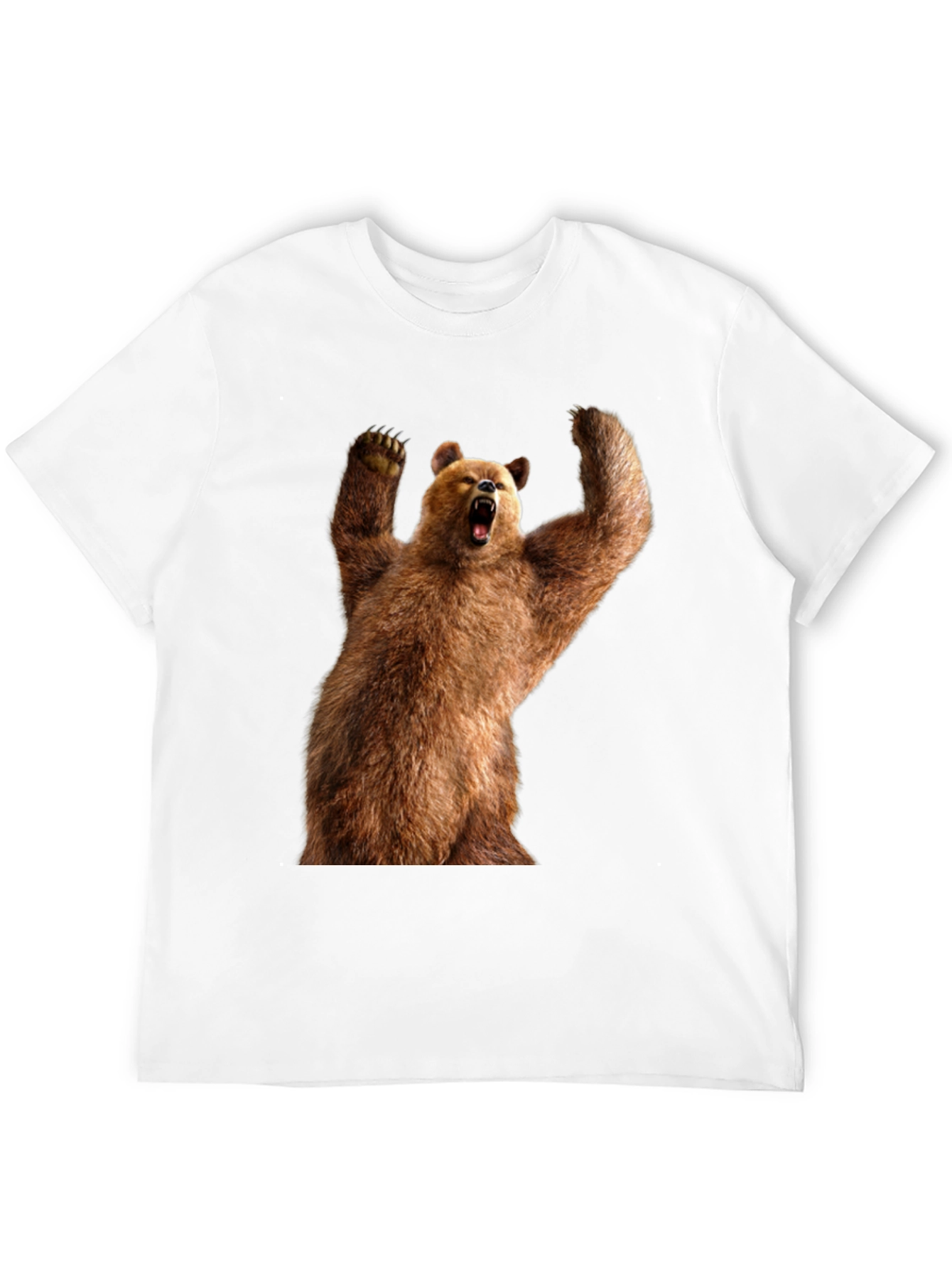 Grizzly Bear Graphic Tee - Black Cotton T-Shirt