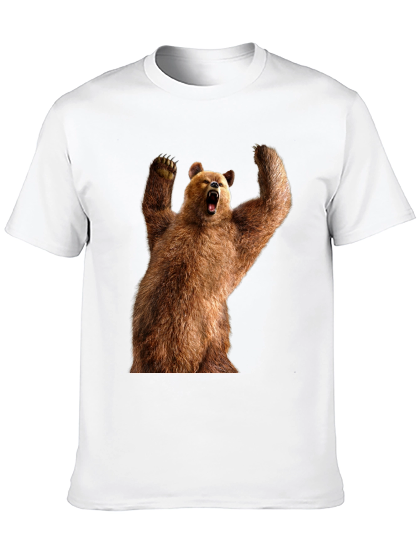 Grizzly Bear Graphic Tee - Black Cotton T-Shirt