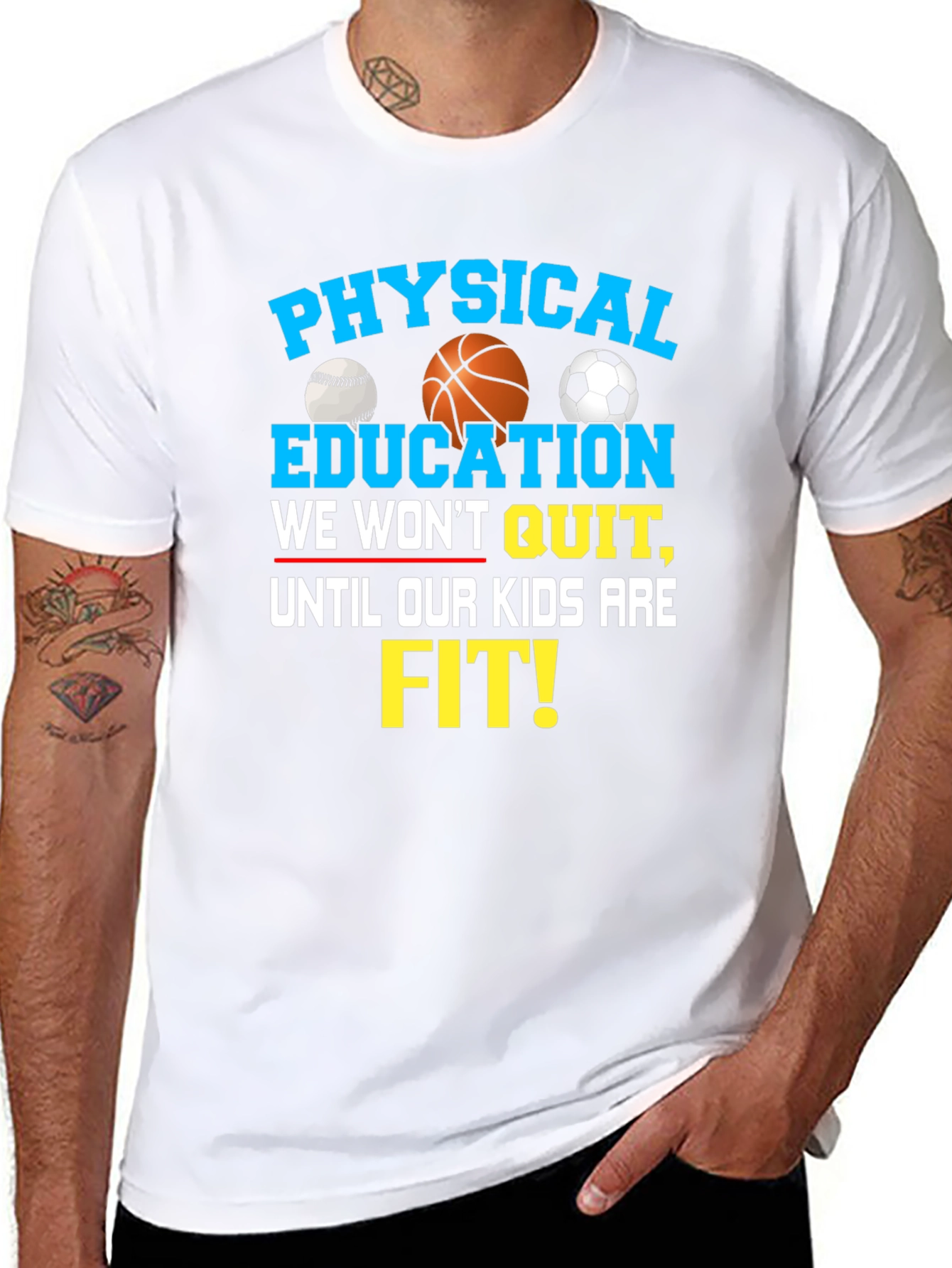 Physical Education T-Shirt We Wont Quit Kids Fit!