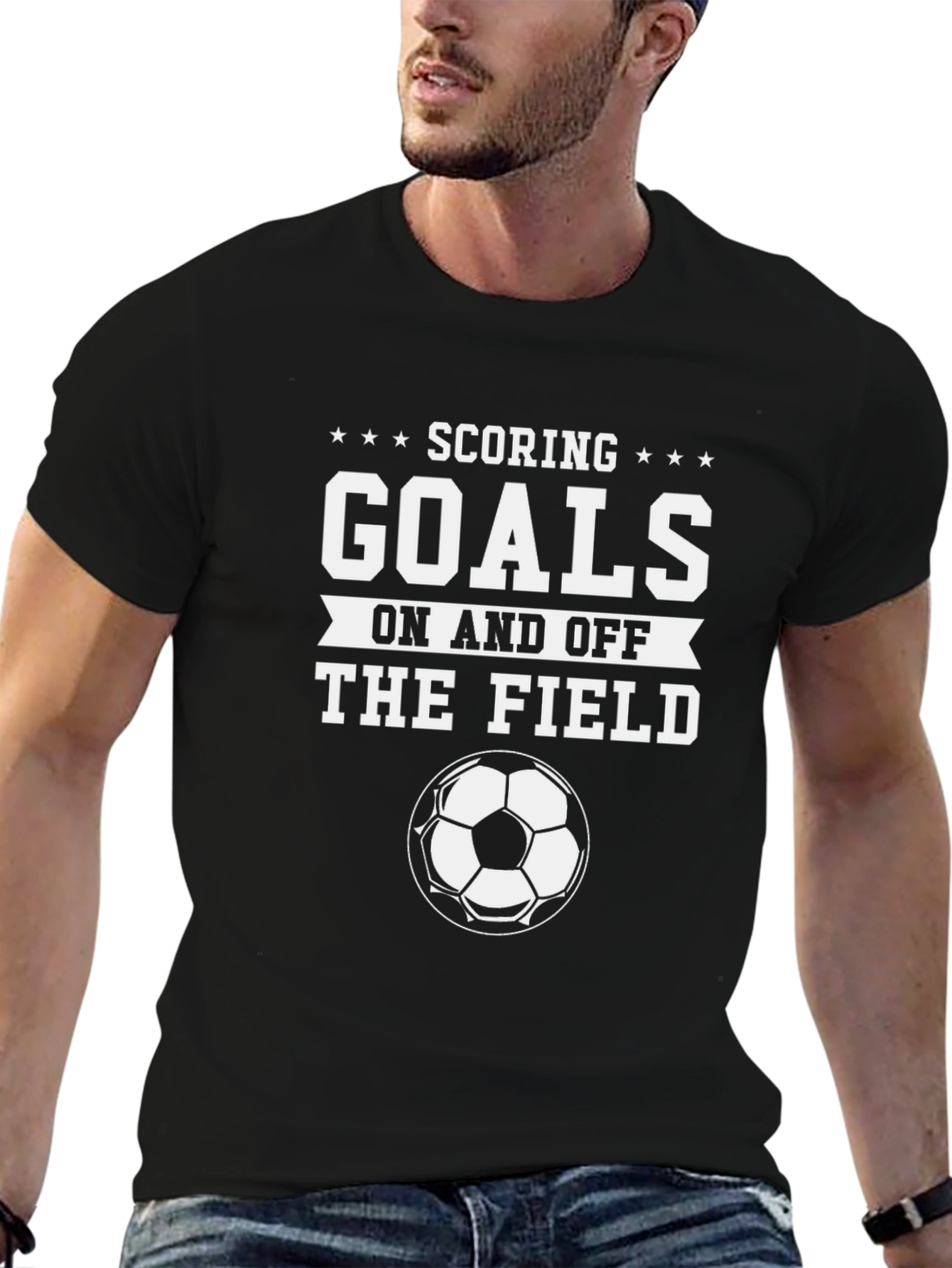 Scoring Goals Black Graphic Tee