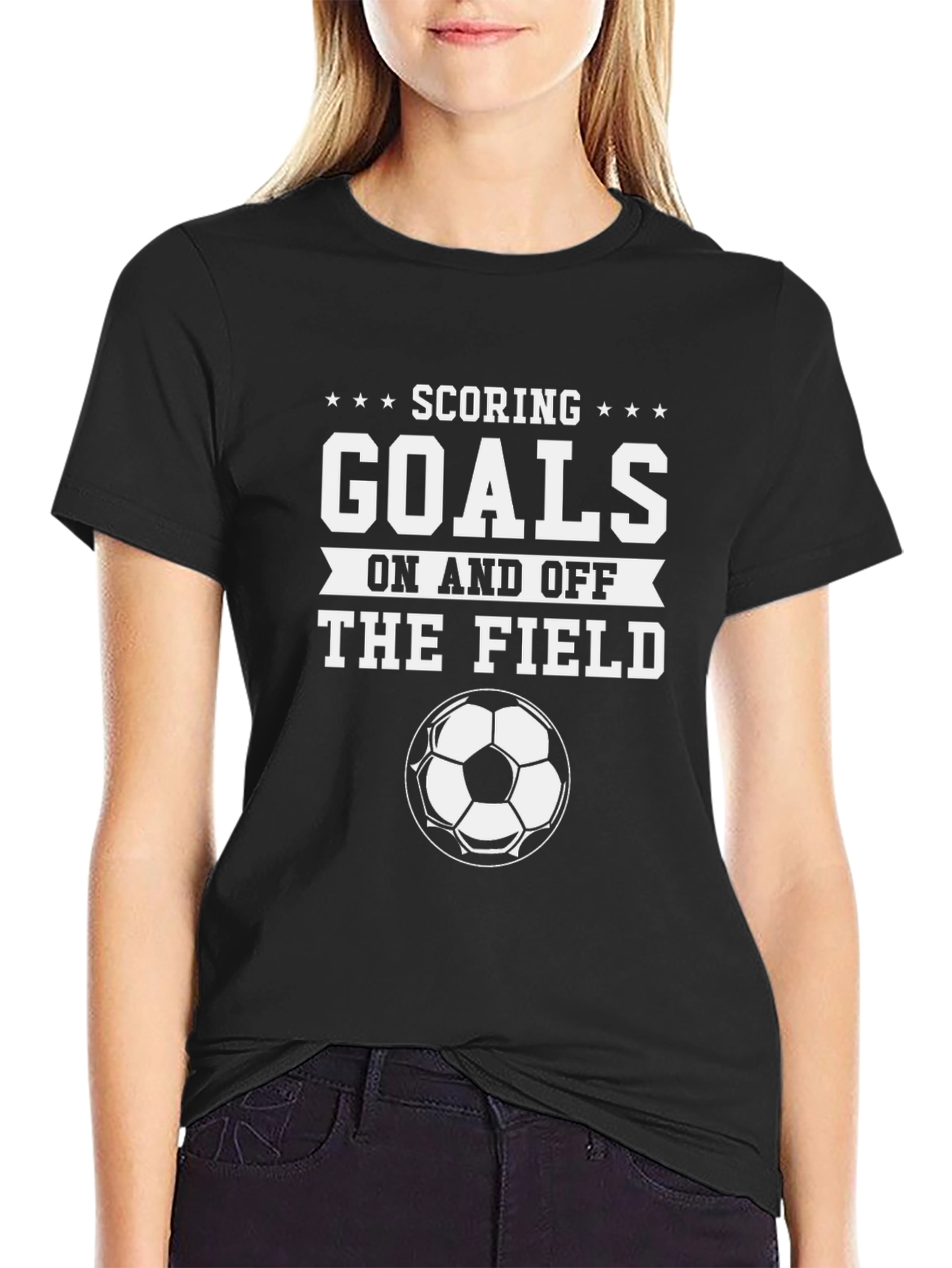 Scoring Goals Black Graphic Tee