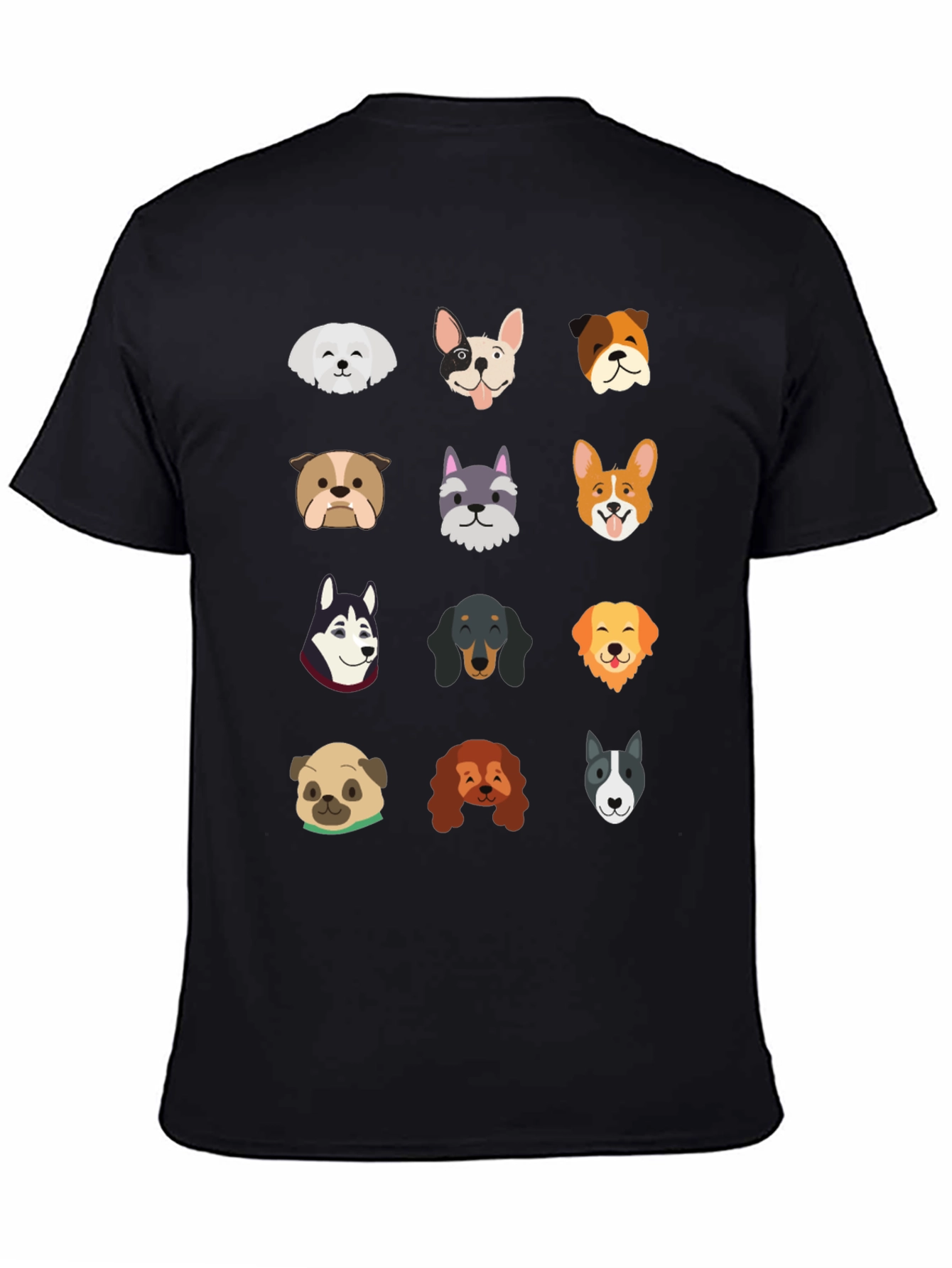 Dog Breed Faces Graphic Print T-Shirt