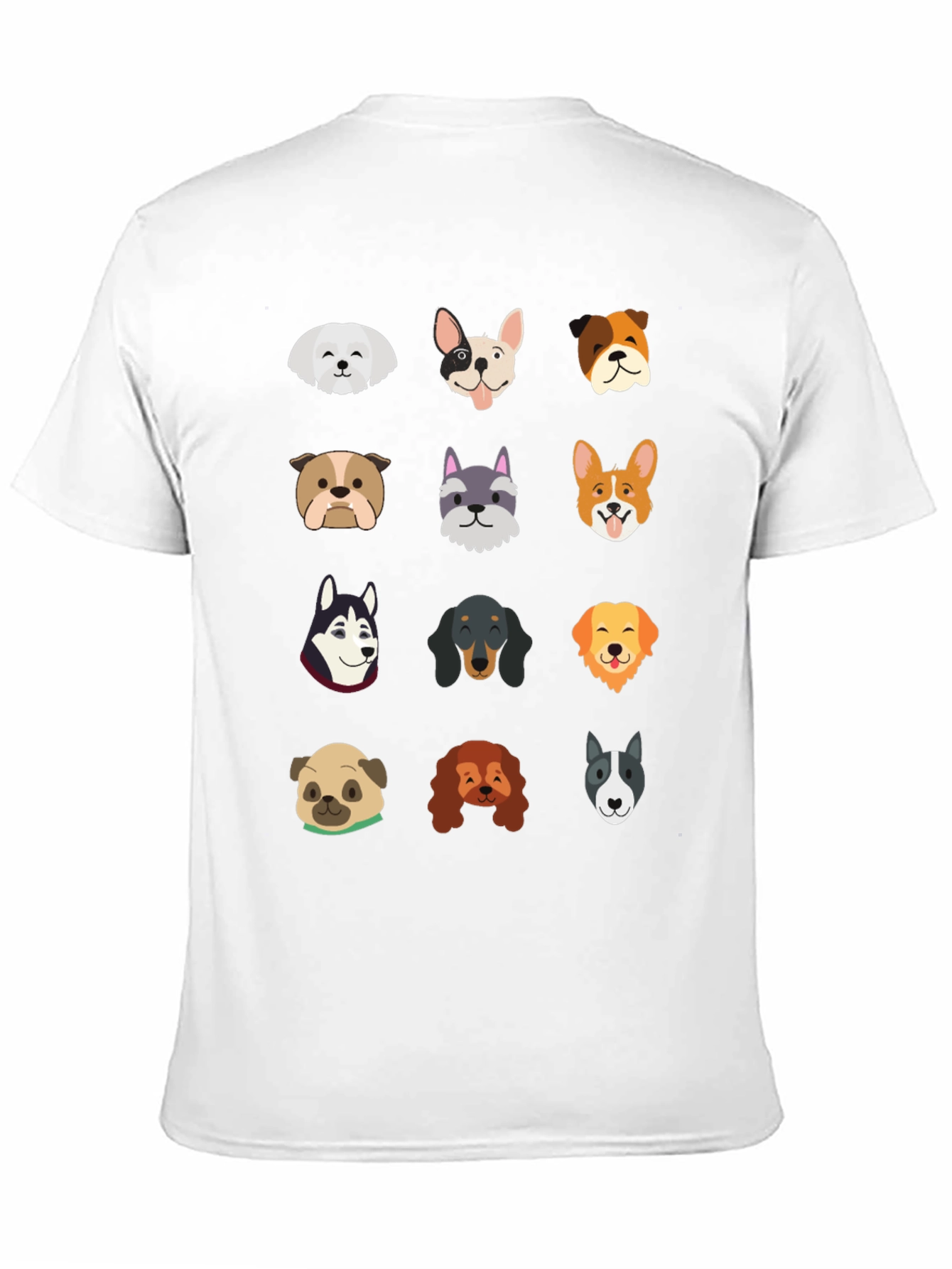 Dog Breed Faces Graphic Print T-Shirt