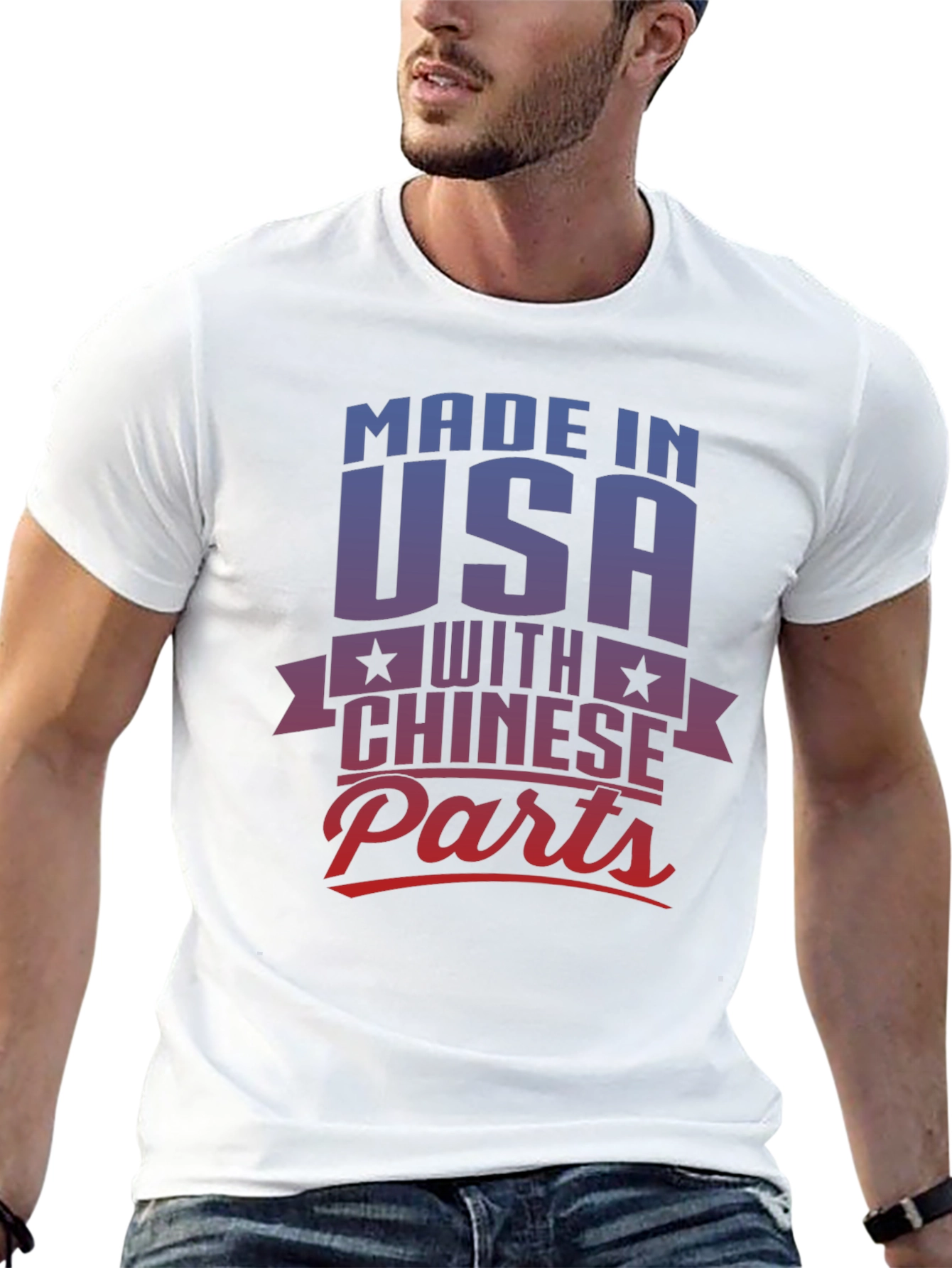 Made in USA with Chinese Parts Graphic T-Shirt