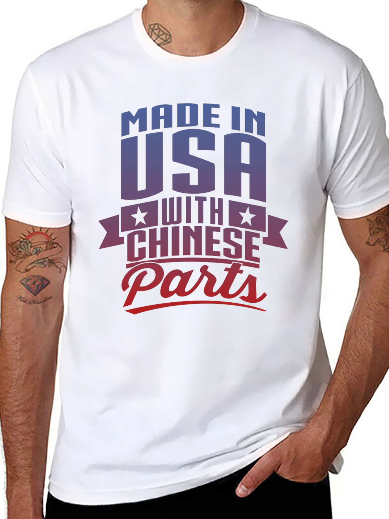 Made in USA with Chinese Parts Graphic T-Shirt