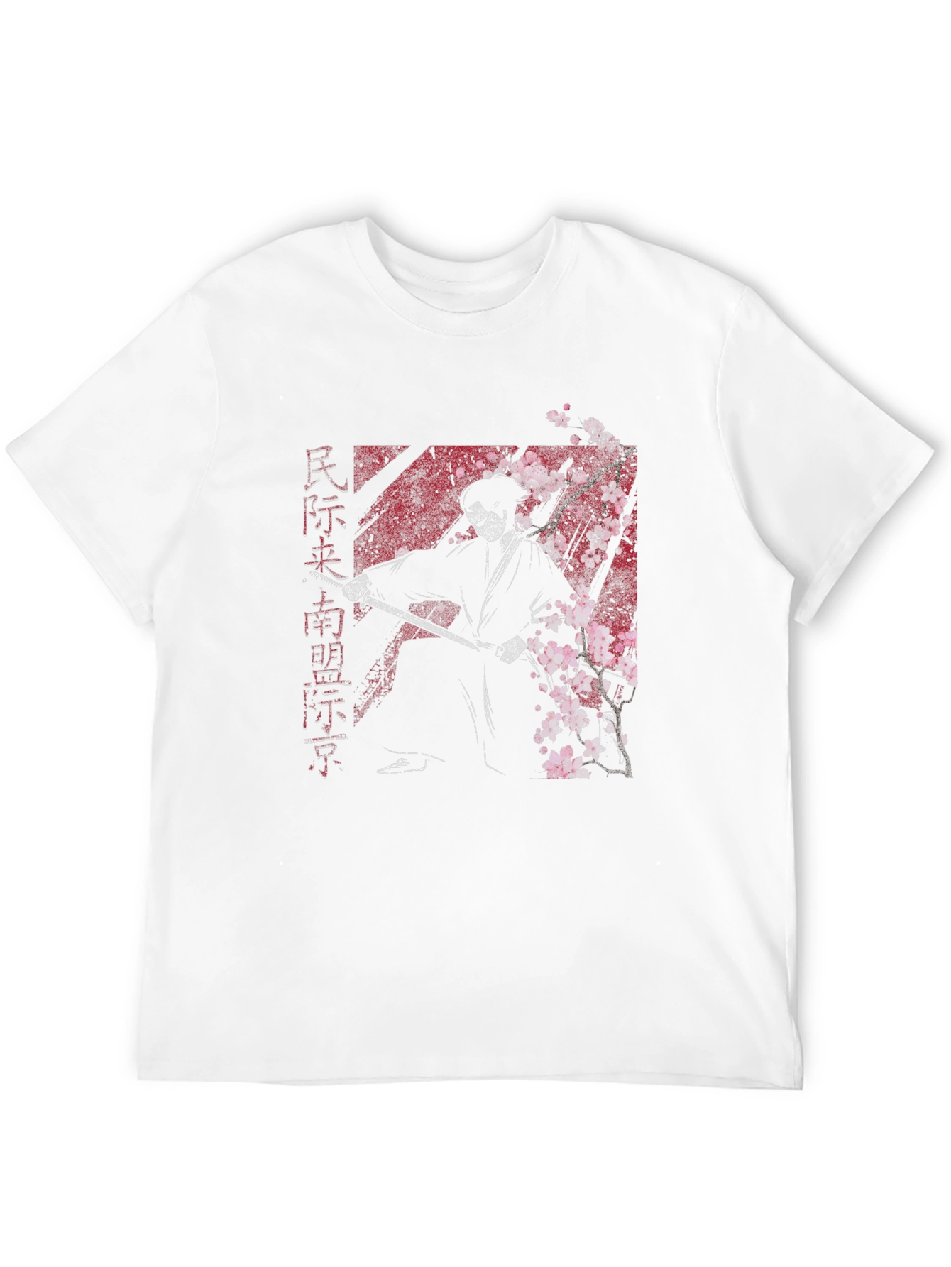 Samurai Graphic Tee - Cherry Blossom Warrior T-Shirt