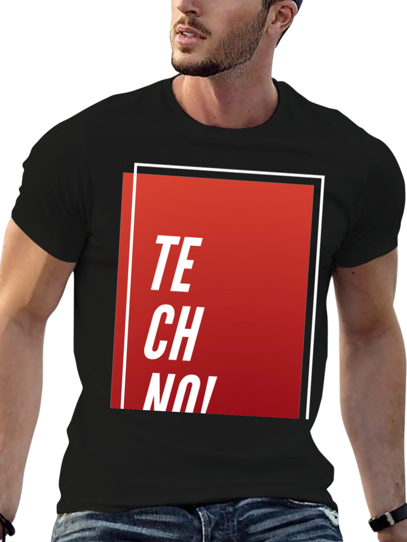Techno Music Graphic Tee - Stylish Black T-Shirt