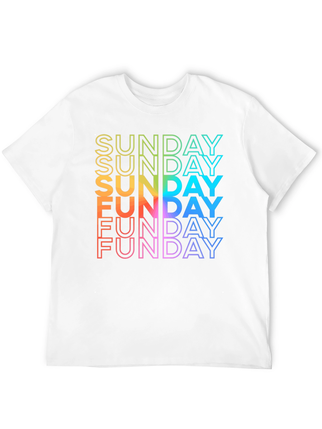 Rainbow Sunday Funday Graphic T-Shirt