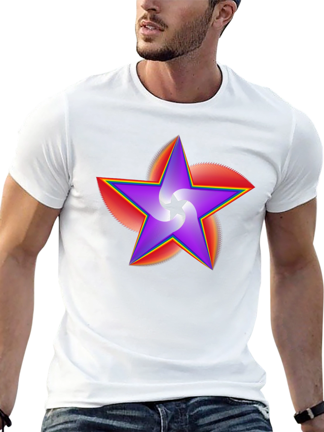 Vivid Star Graphic Black T-Shirt