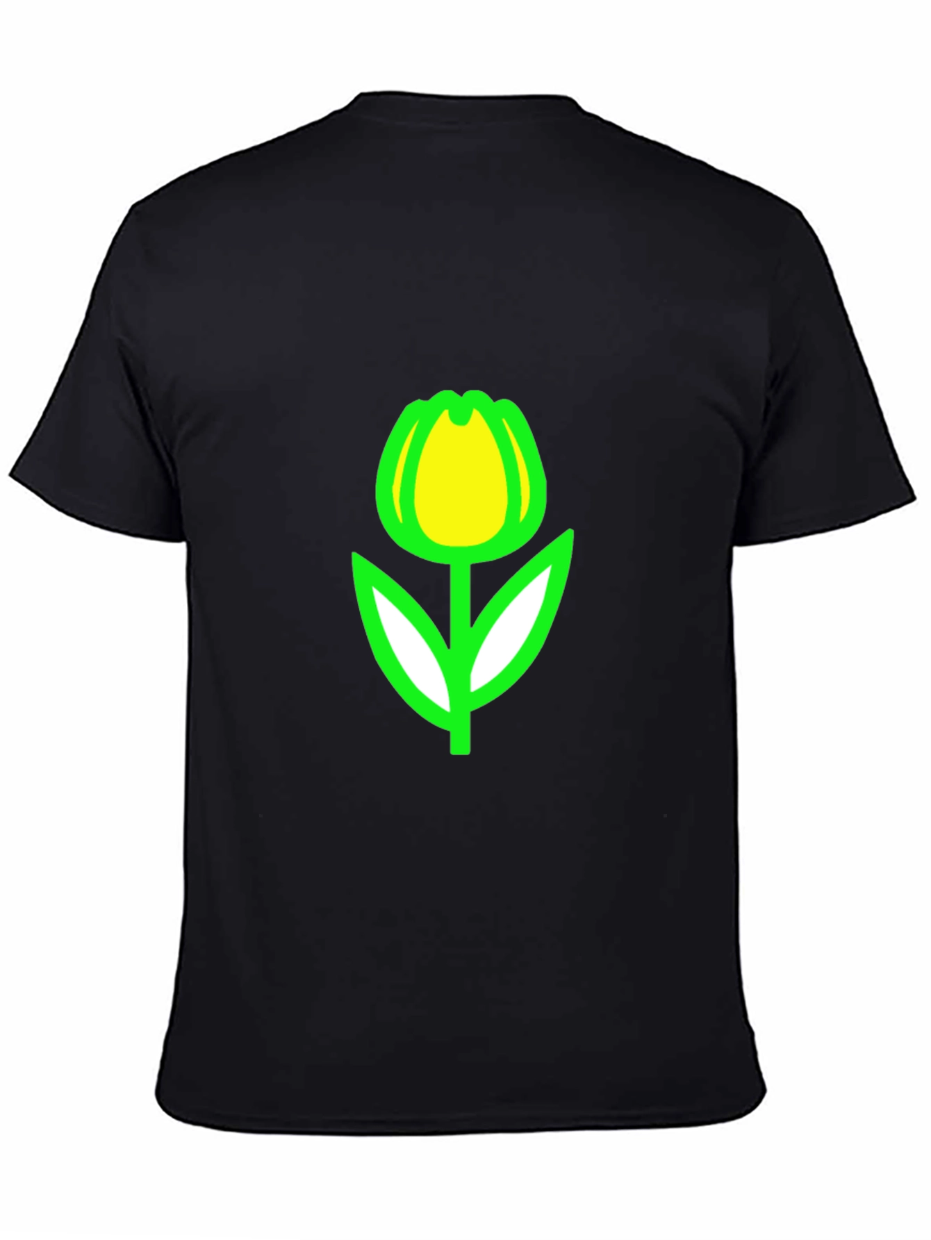 Tulip Graphic Tee - Black Casual T-Shirt