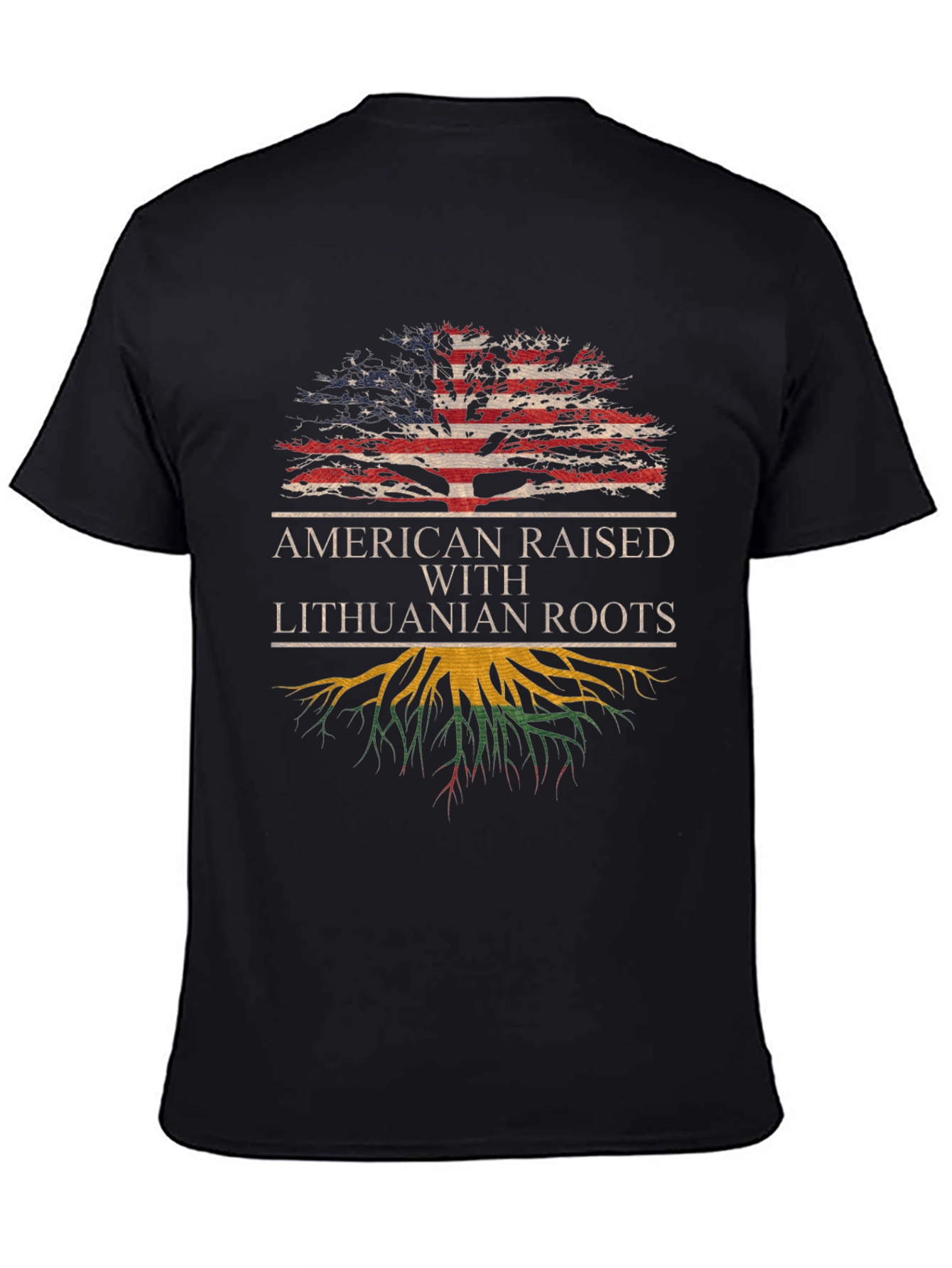 Lithuanian Roots American Flag Tree T-Shirt