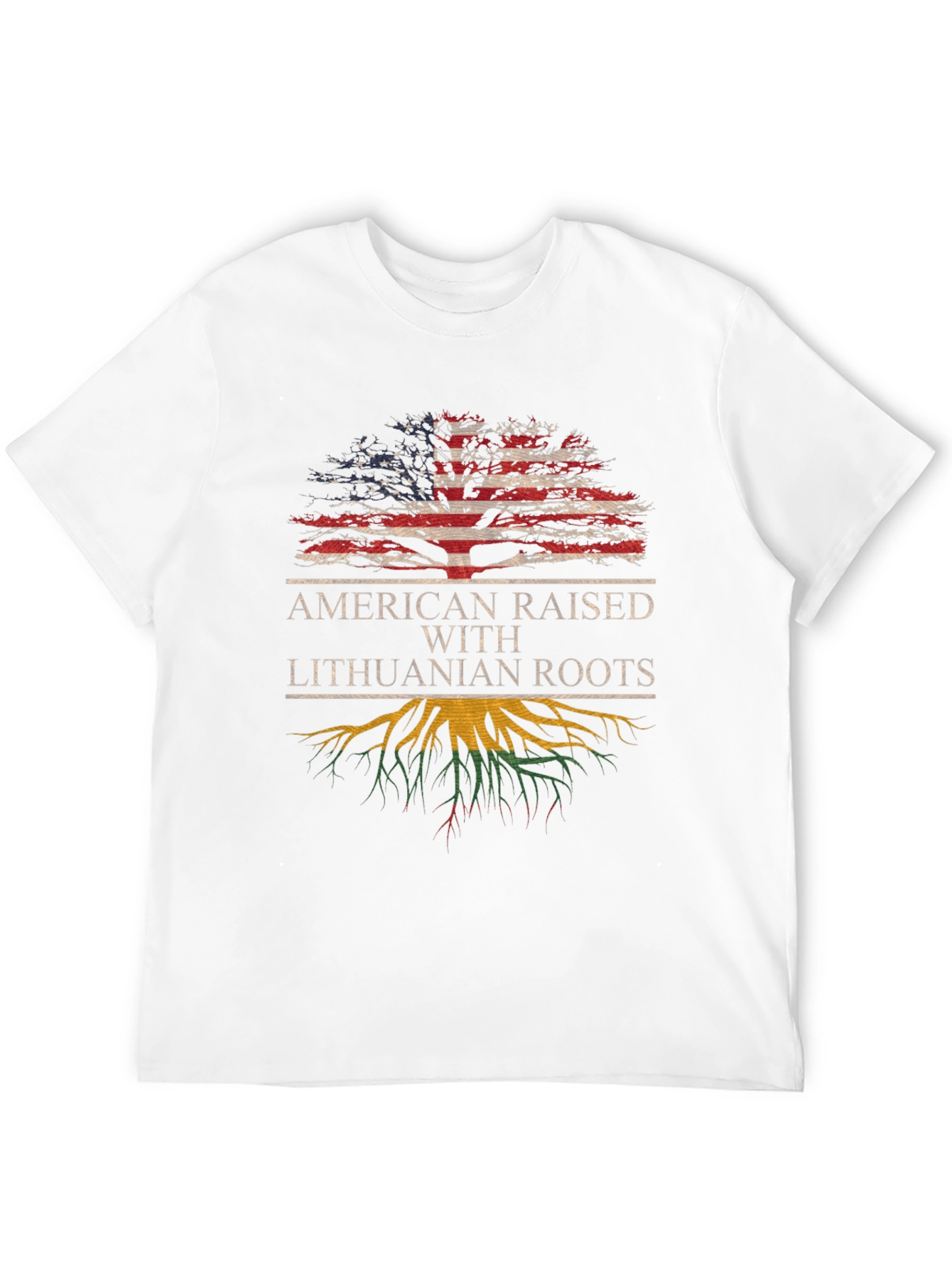 Lithuanian Roots American Flag Tree T-Shirt