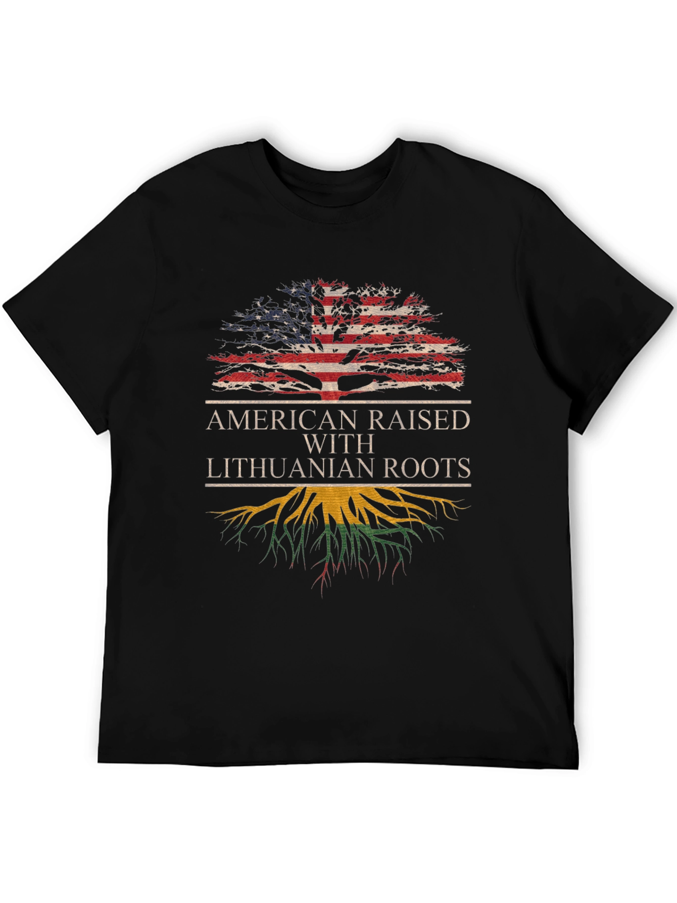 Lithuanian Roots American Flag Tree T-Shirt