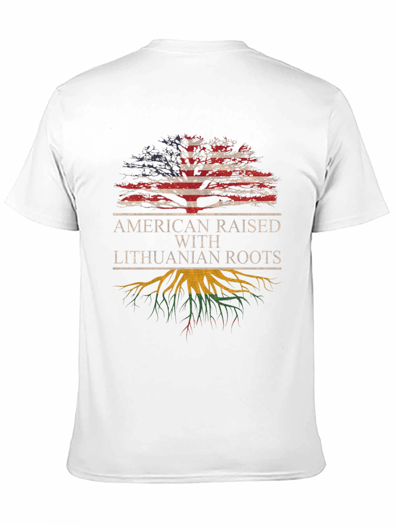 Lithuanian Roots American Flag Tree T-Shirt