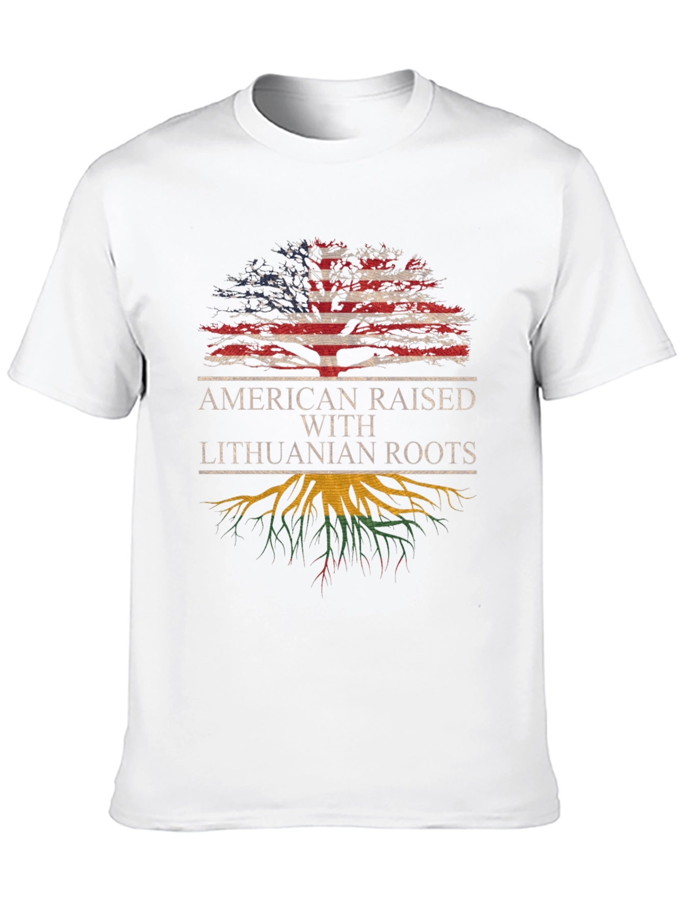 Lithuanian Roots American Flag Tree T-Shirt