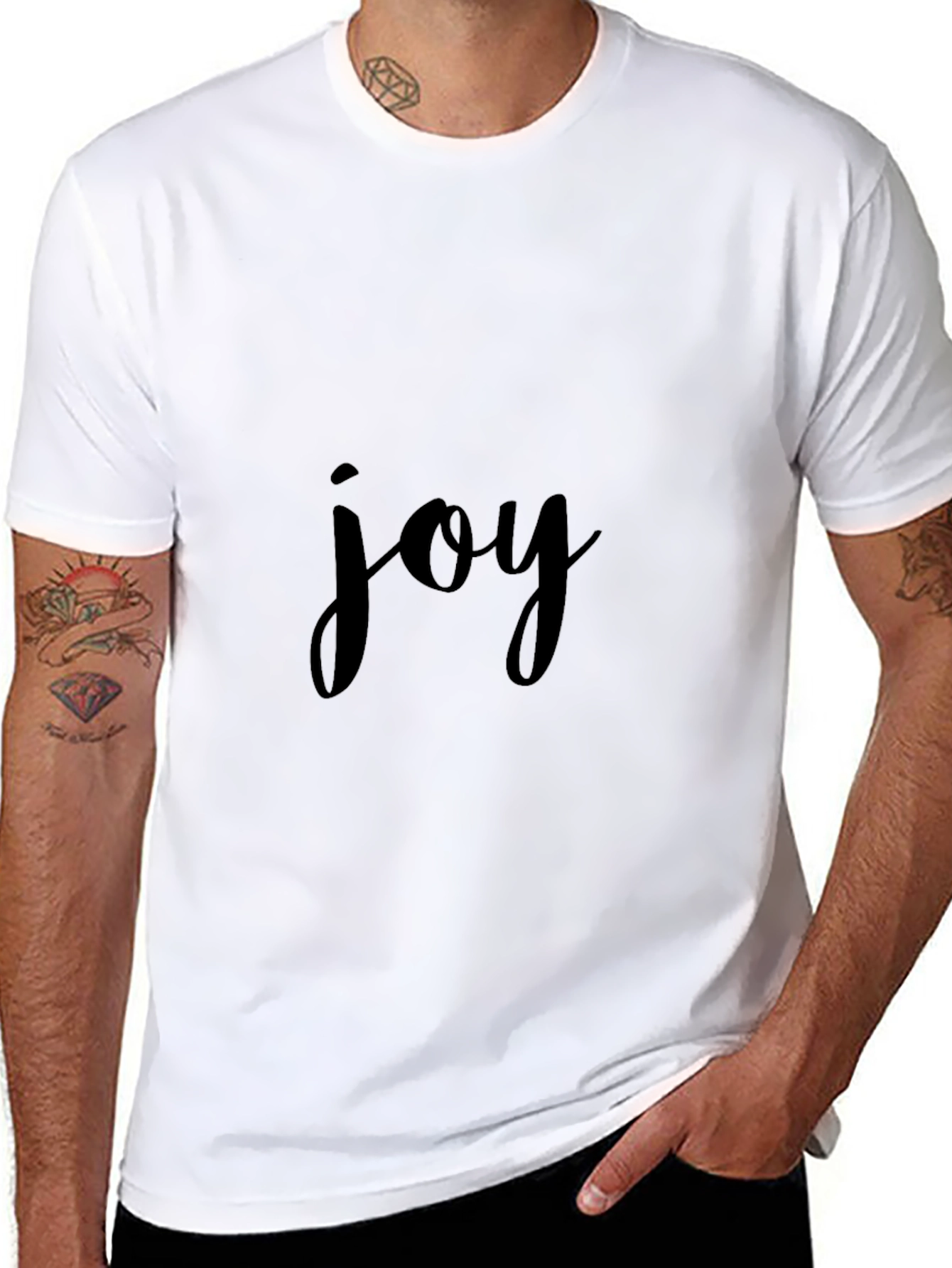 Joy Black T-Shirt - Mens Stylish Graphic Tee
