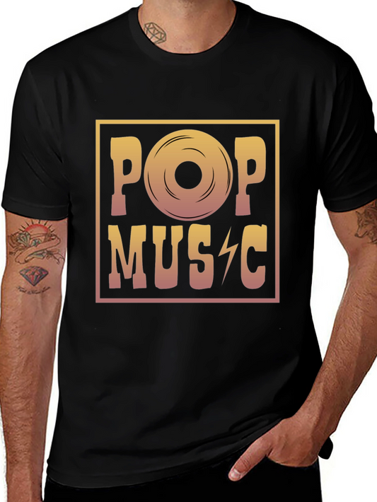 Pop Music Graphic Tee - Retro Vinyl Design T-Shirt