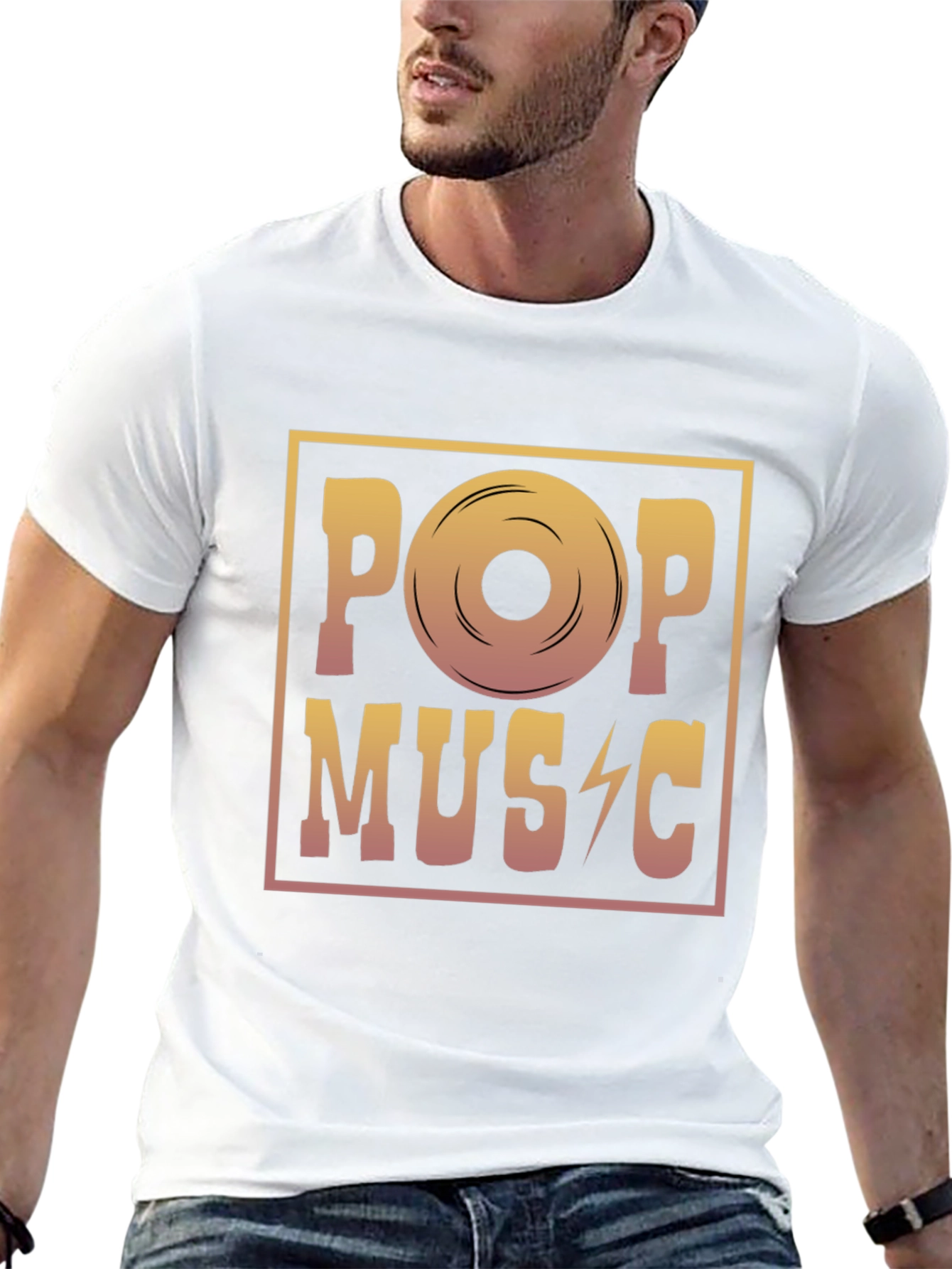 Pop Music Graphic Tee - Retro Vinyl Design T-Shirt