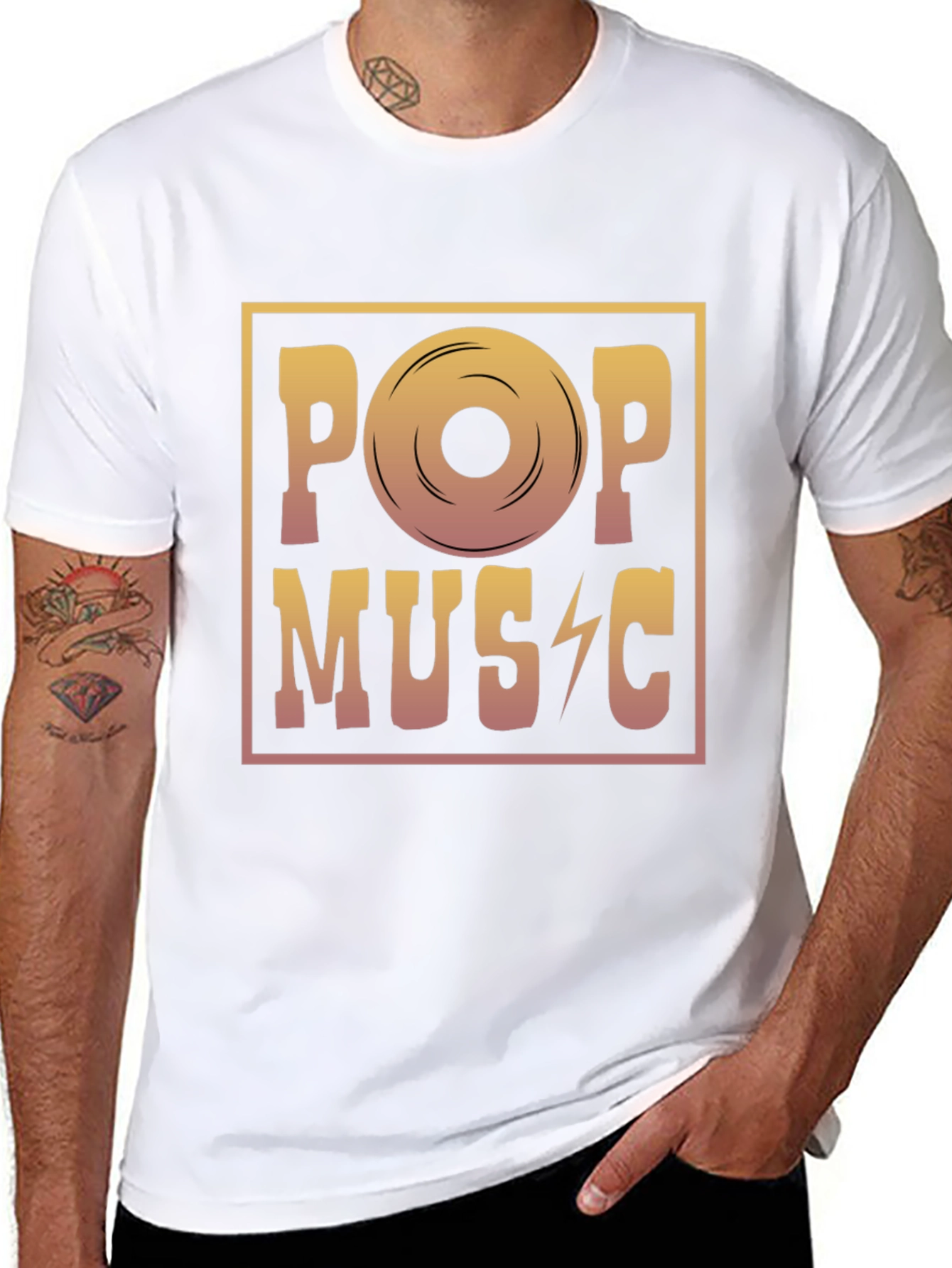 Pop Music Graphic Tee - Retro Vinyl Design T-Shirt