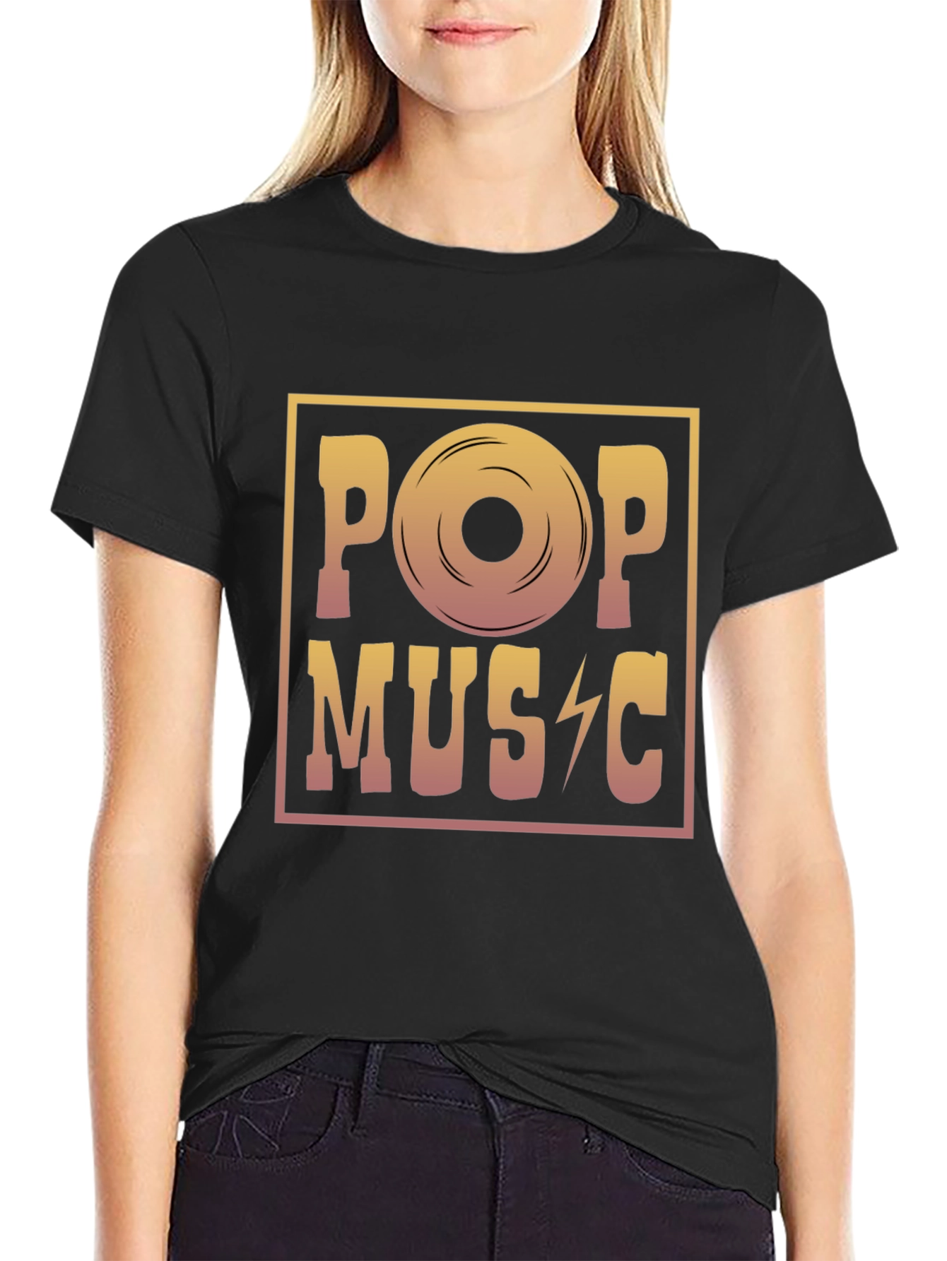Pop Music Graphic Tee - Retro Vinyl Design T-Shirt