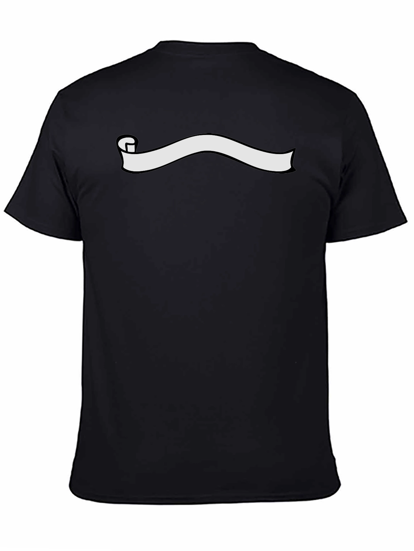 Mens Black Graphic Tee - Ribbon Scroll Design