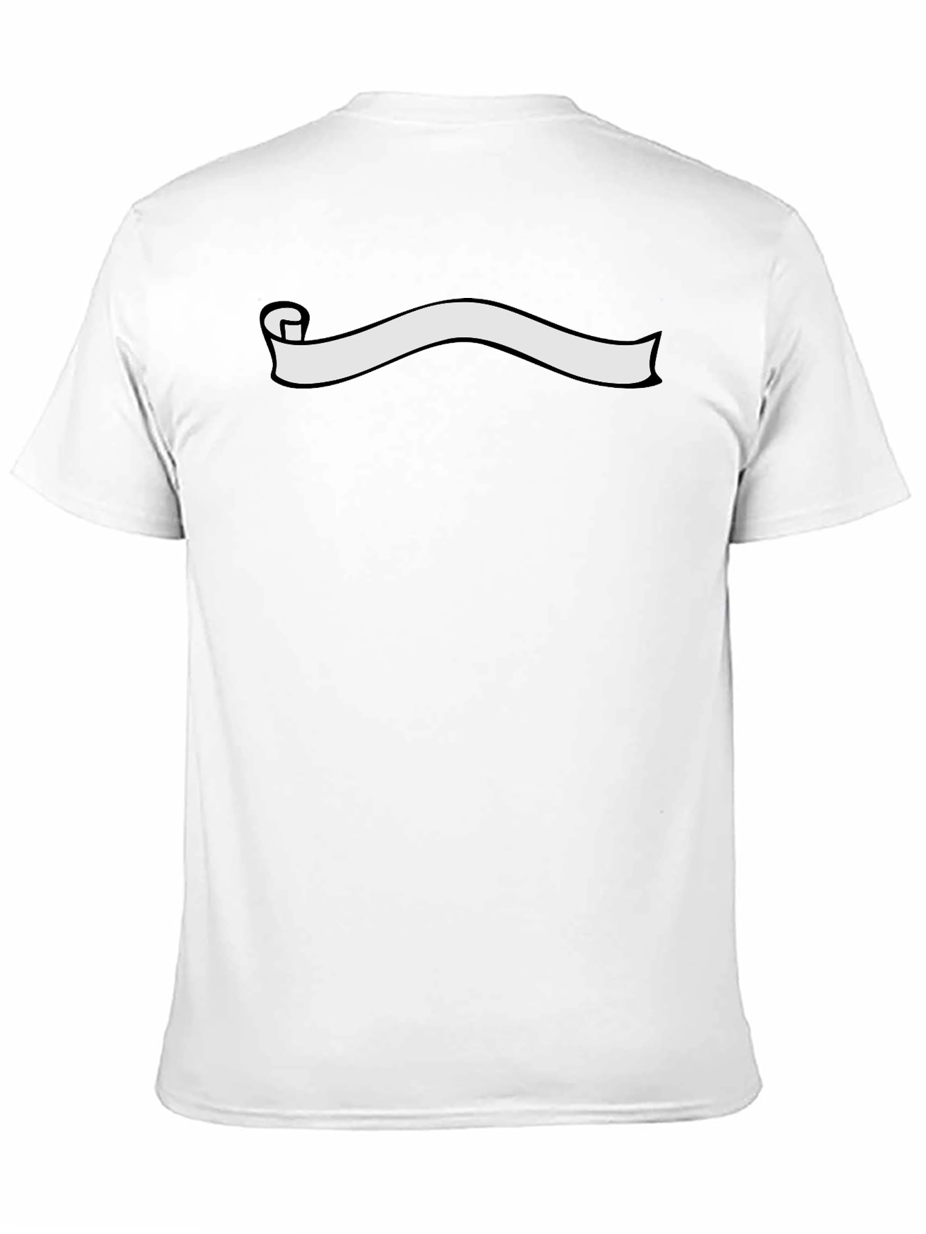 Mens Black Graphic Tee - Ribbon Scroll Design