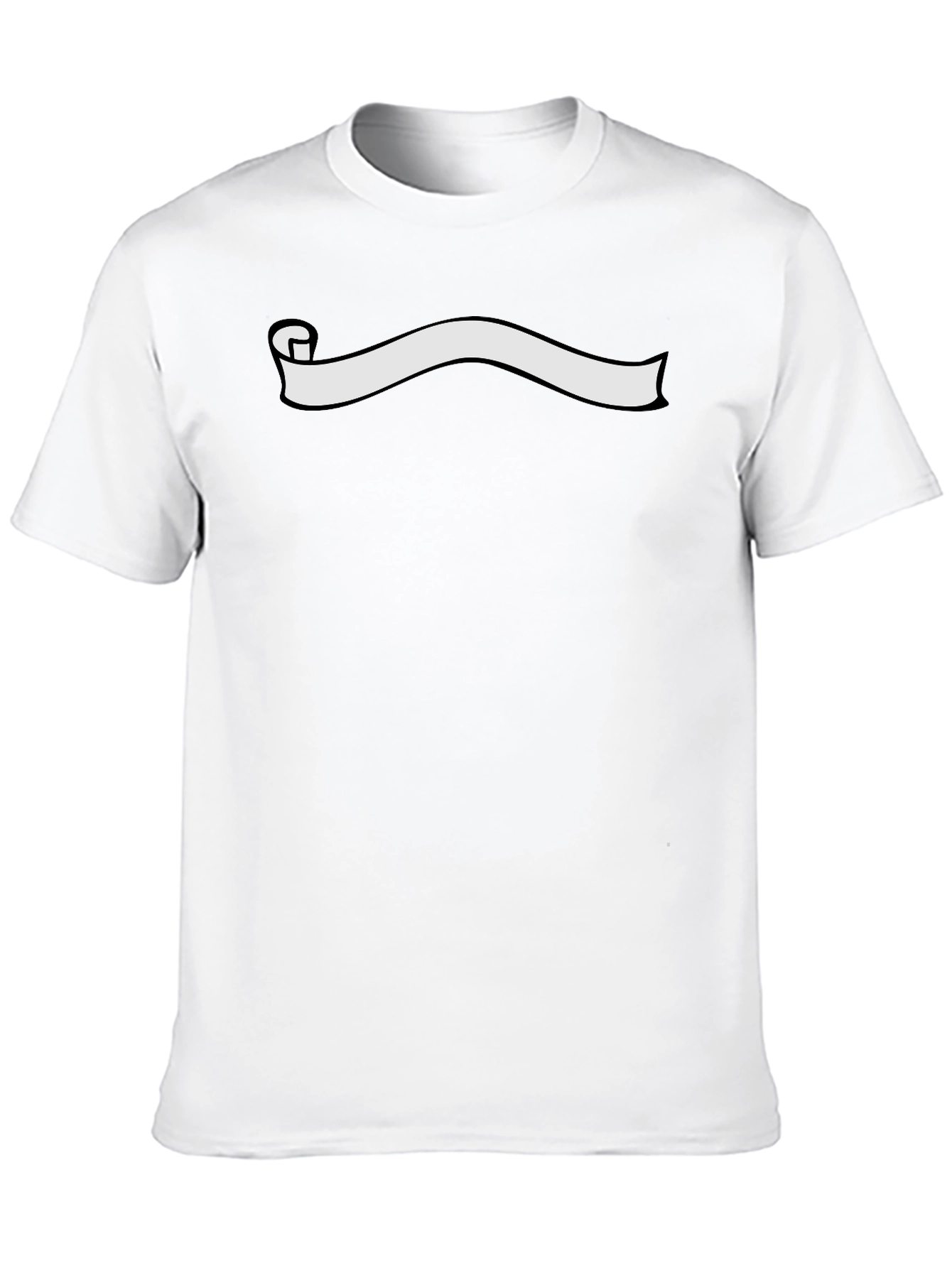Mens Black Graphic Tee - Ribbon Scroll Design
