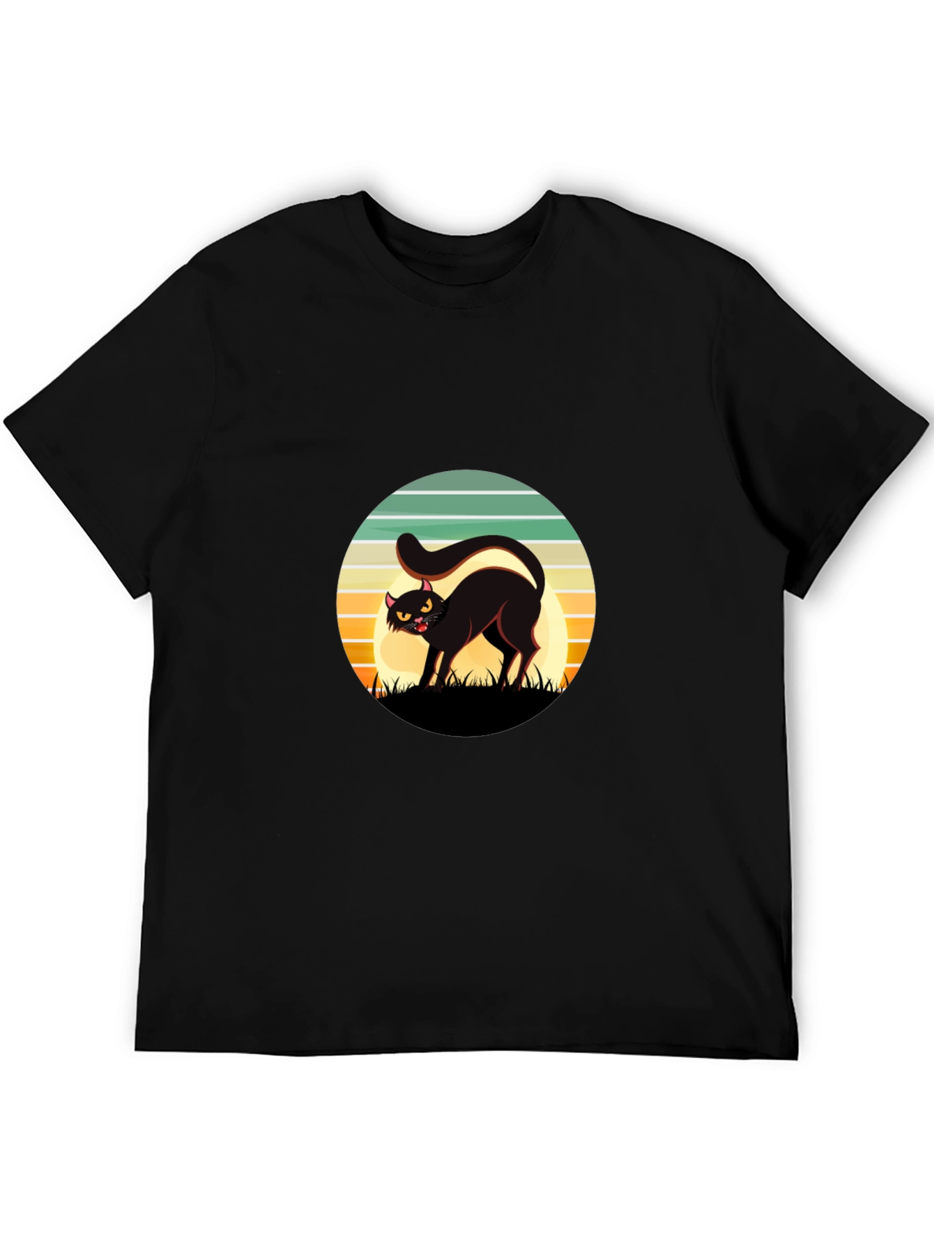 Retro Black Cat Halloween T-Shirt